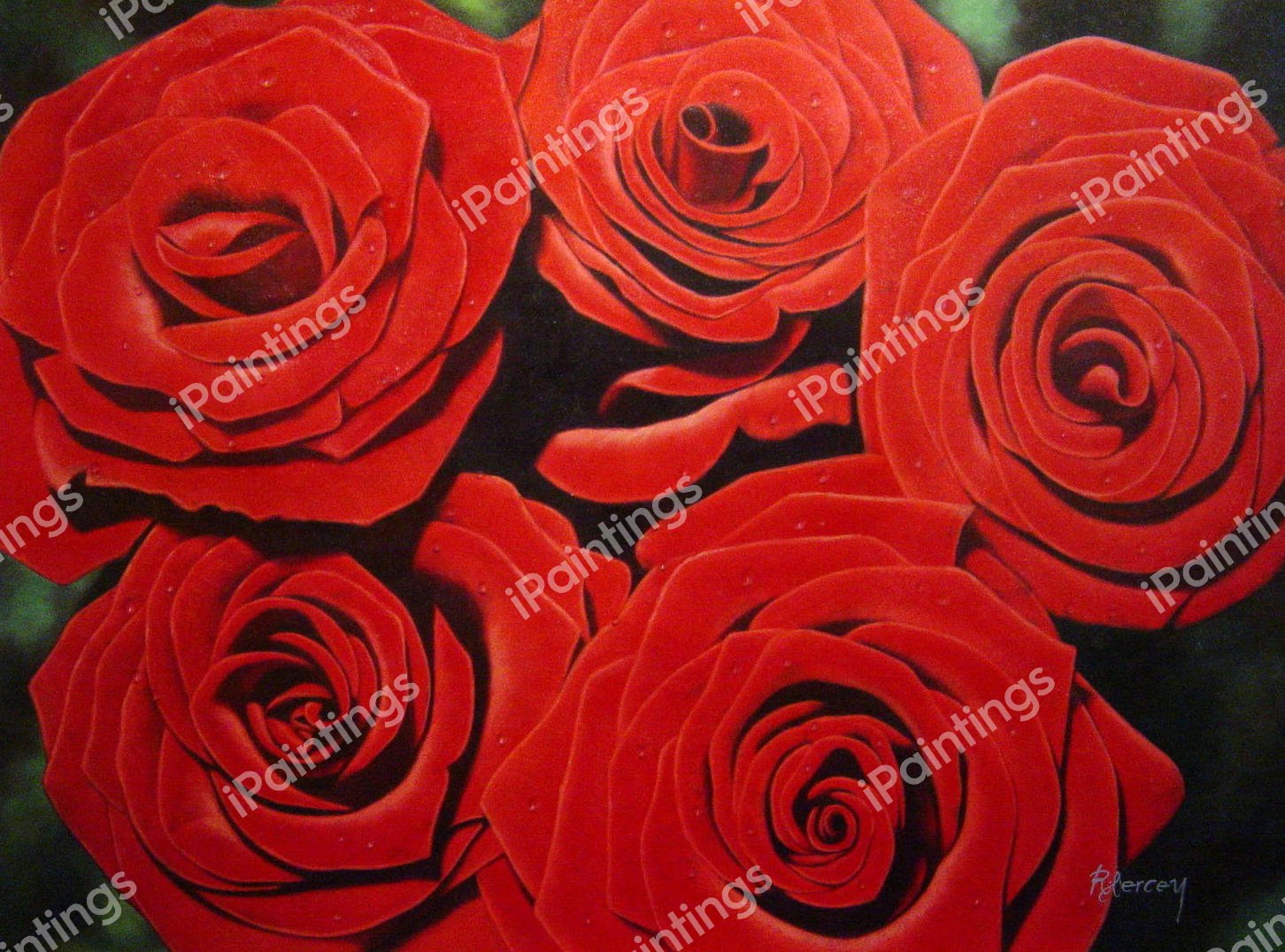 Five Red Roses. The painting by Our Originals