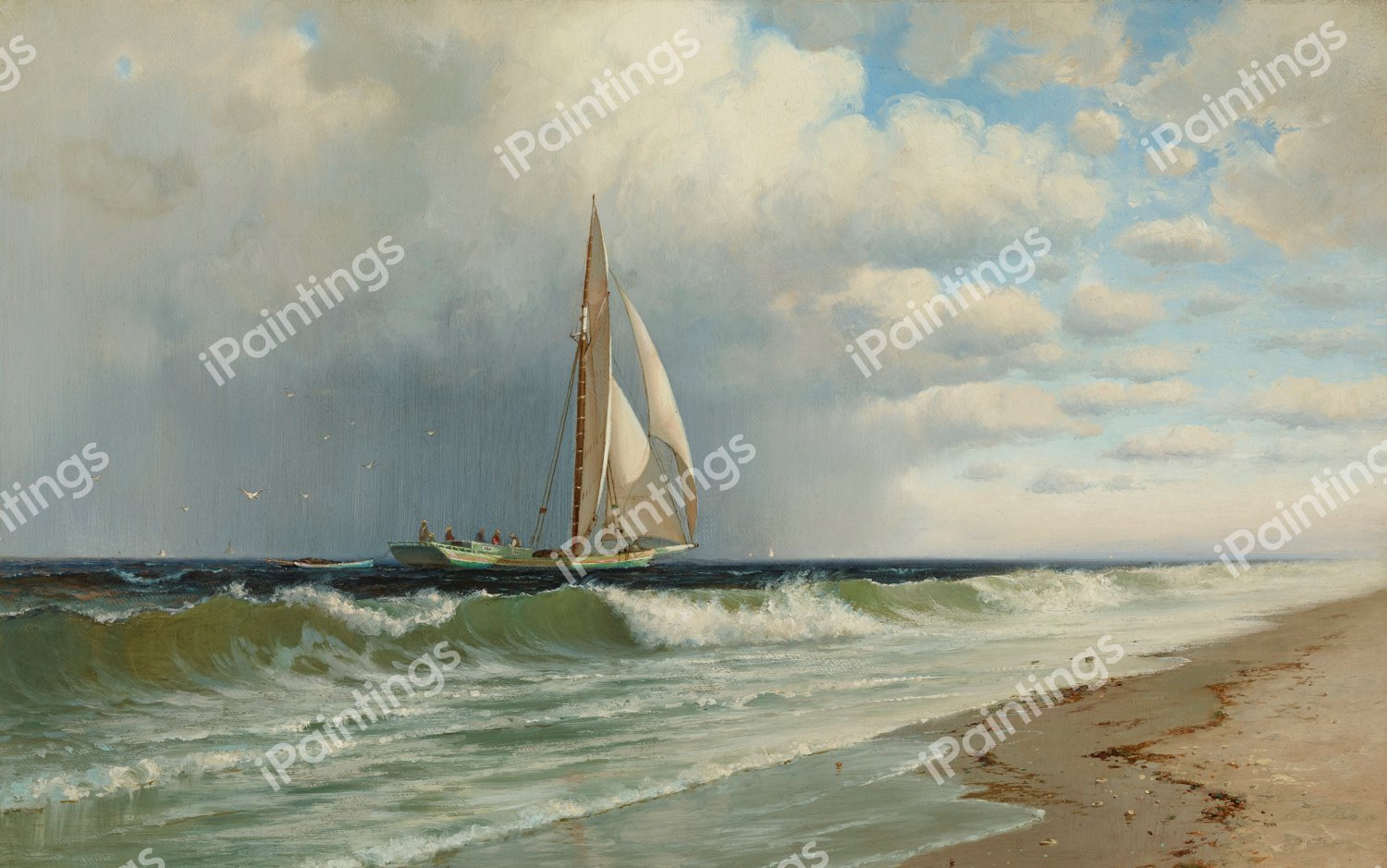 At Coney Island. The painting by Francis Silva