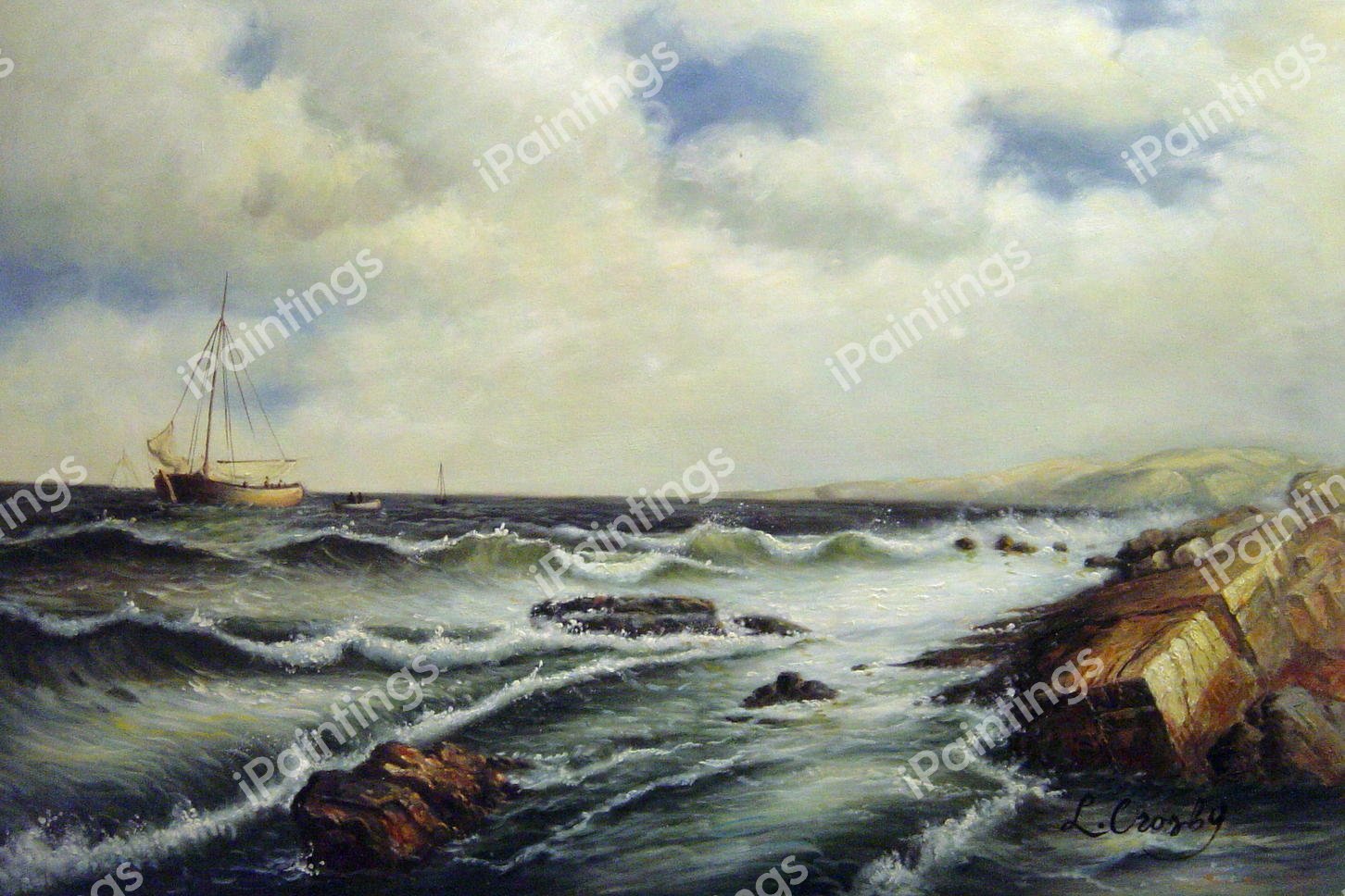 Autumn Afternoon On The New England Coast. The painting by Francis Silva