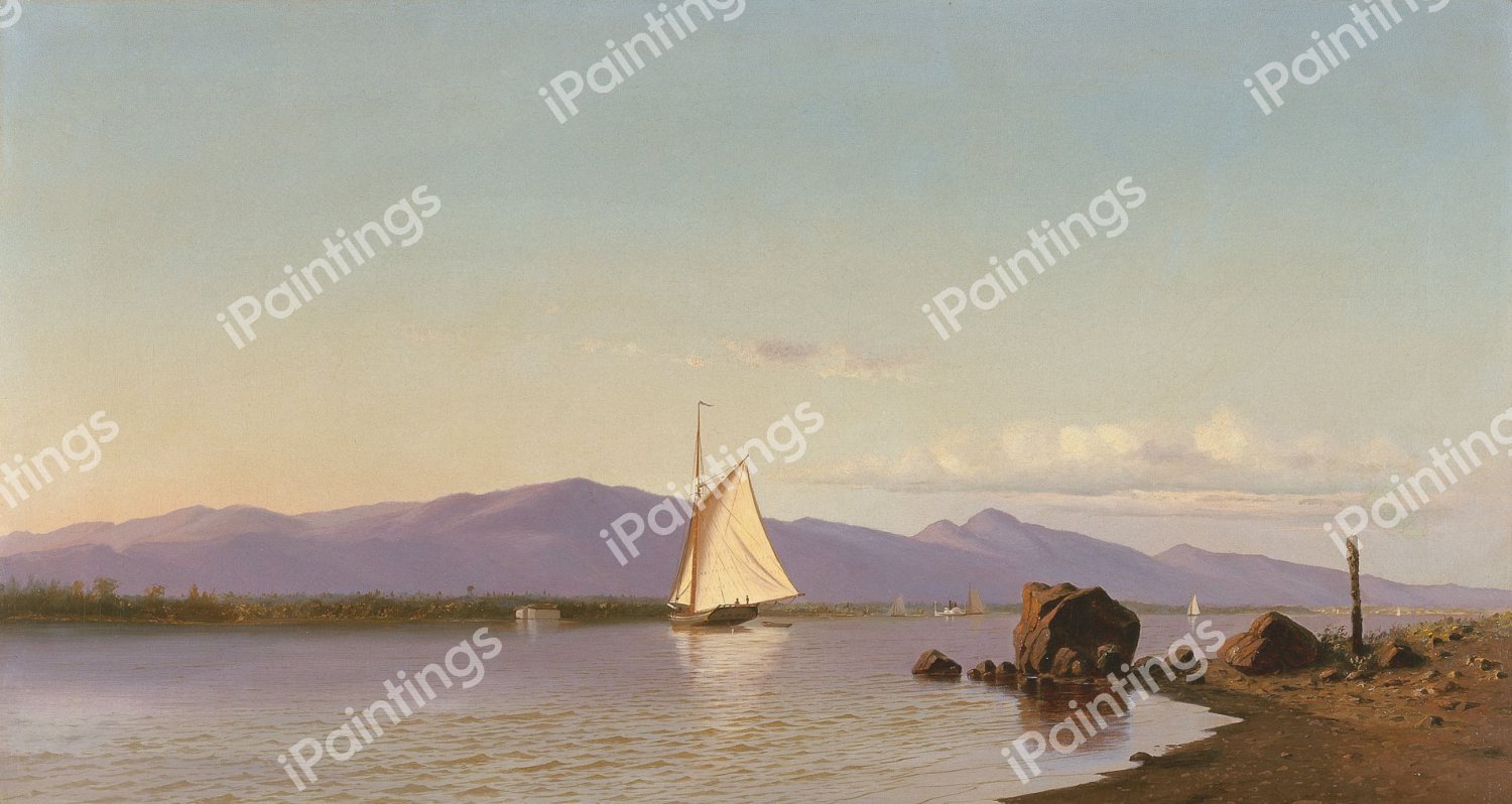 Kingston Point, Hudson River. The painting by Francis Silva