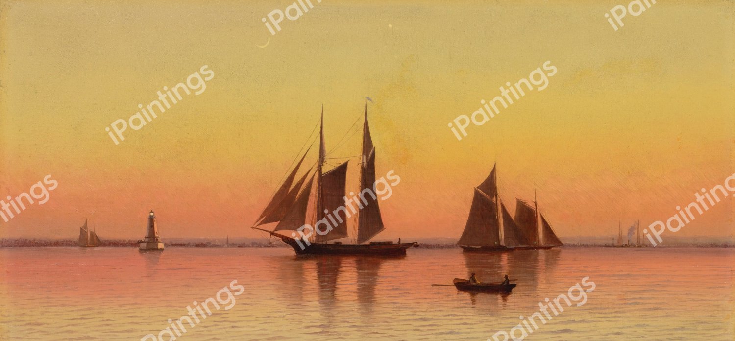 Sailboats at Sunset. The painting by Francis Silva