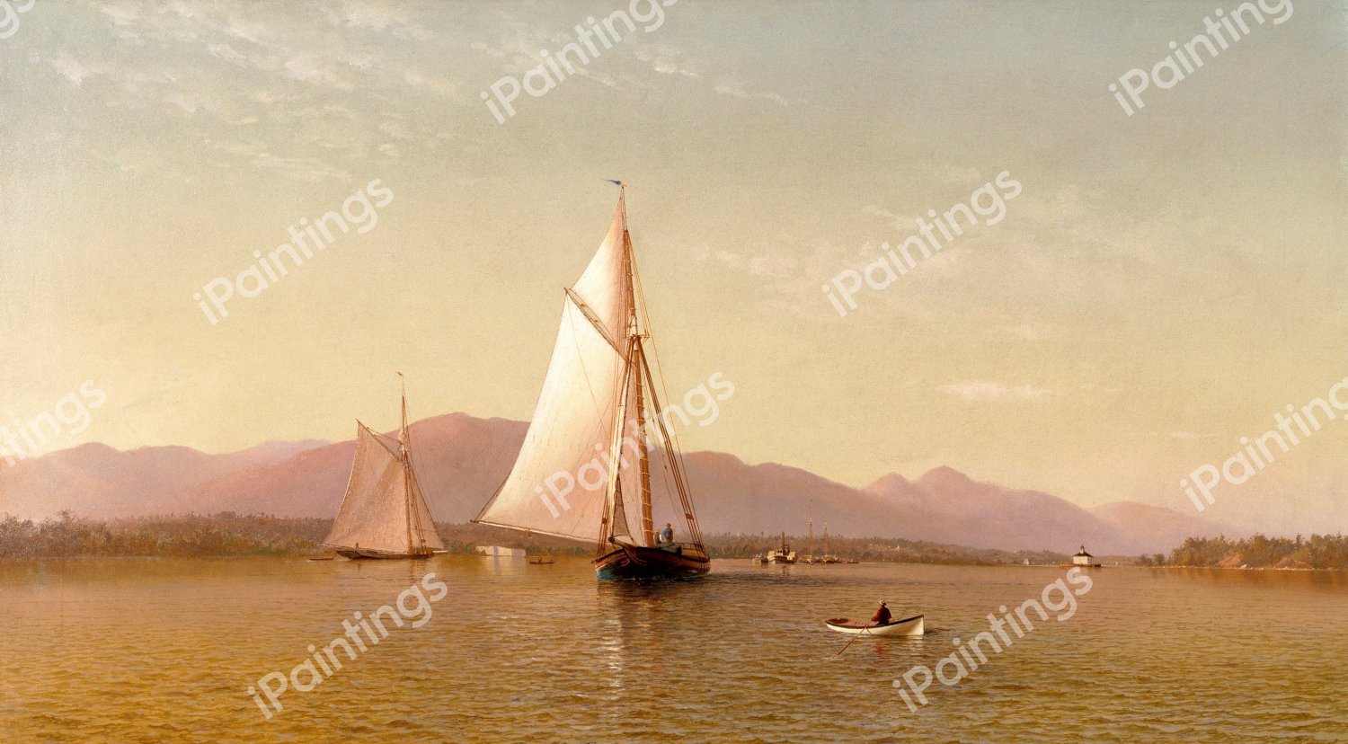 The Hudson at the Tappan Zee. The painting by Francis Silva
