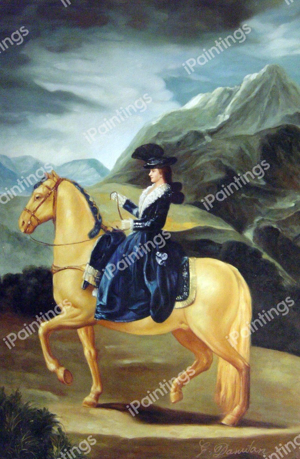 Maria Teresa Of Vallabriga On Horseback. The painting by Francisco de Goya
