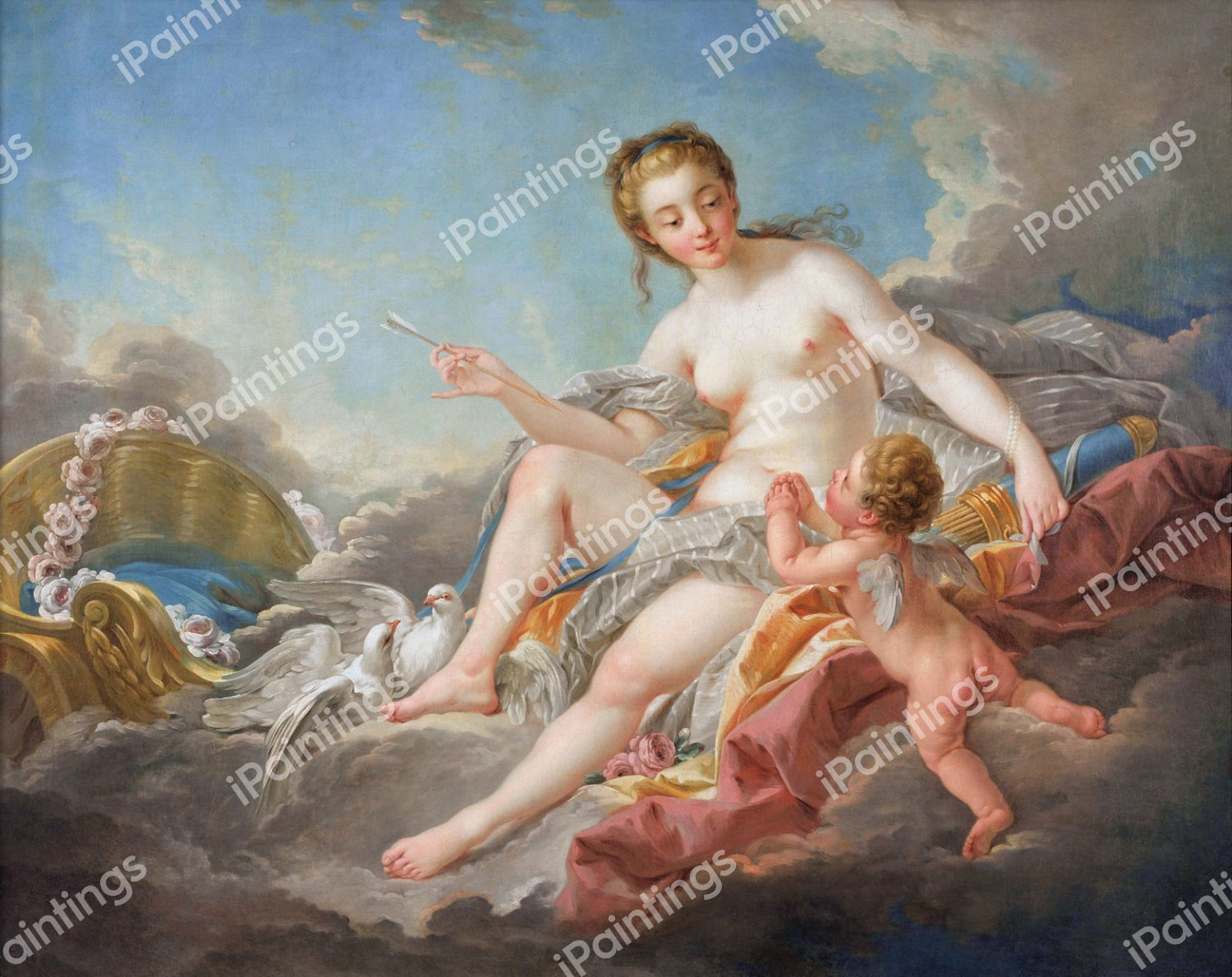 Cupid Disarmed. The painting by Francois Boucher