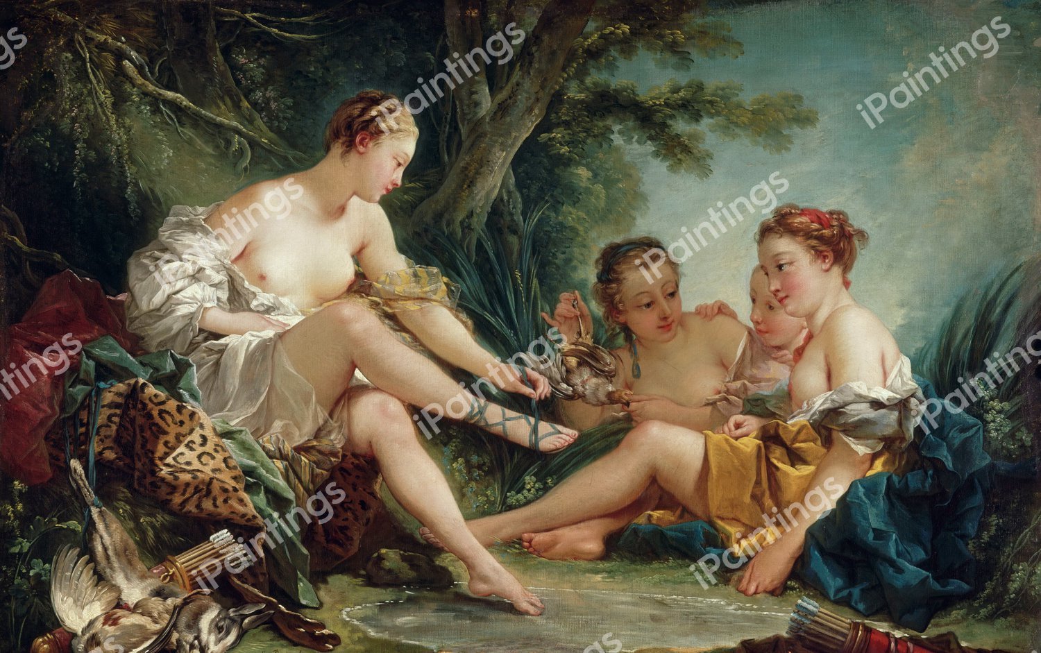 Diana after the Hunt . The painting by Francois Boucher