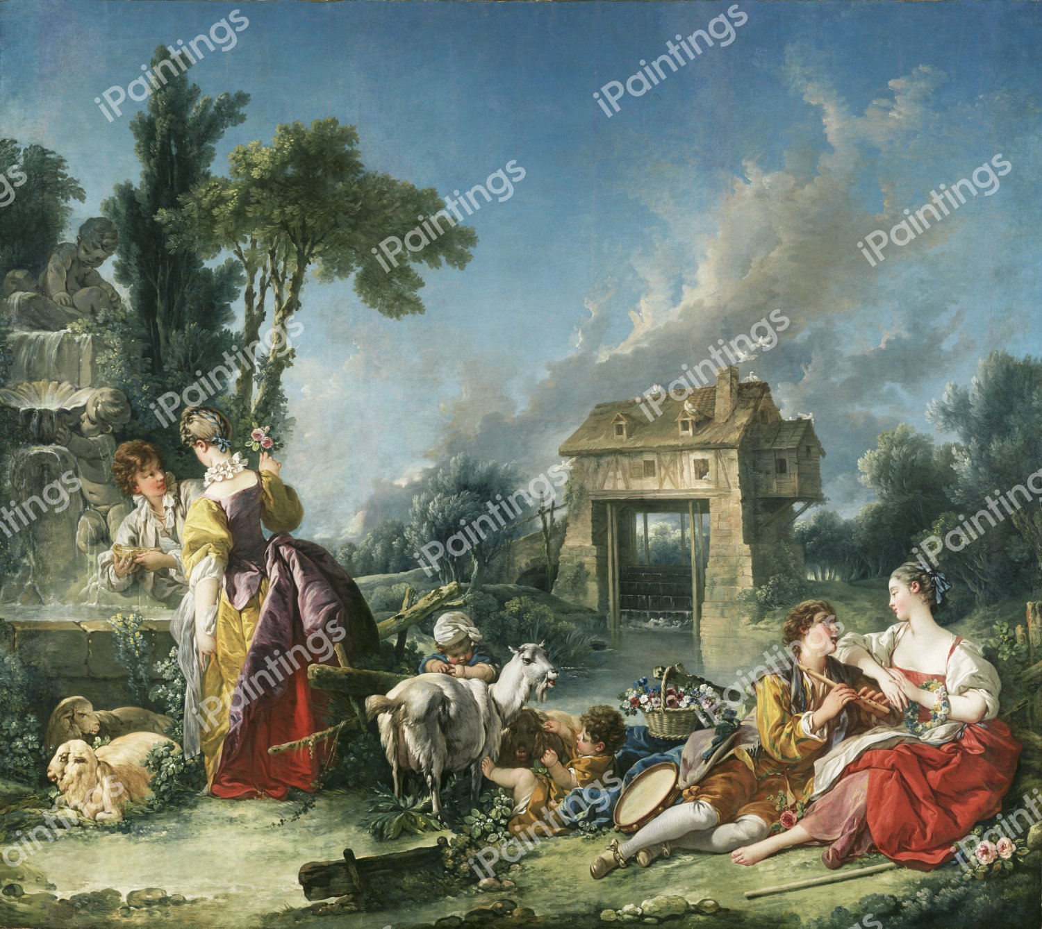 Fountain of Love. The painting by Francois Boucher