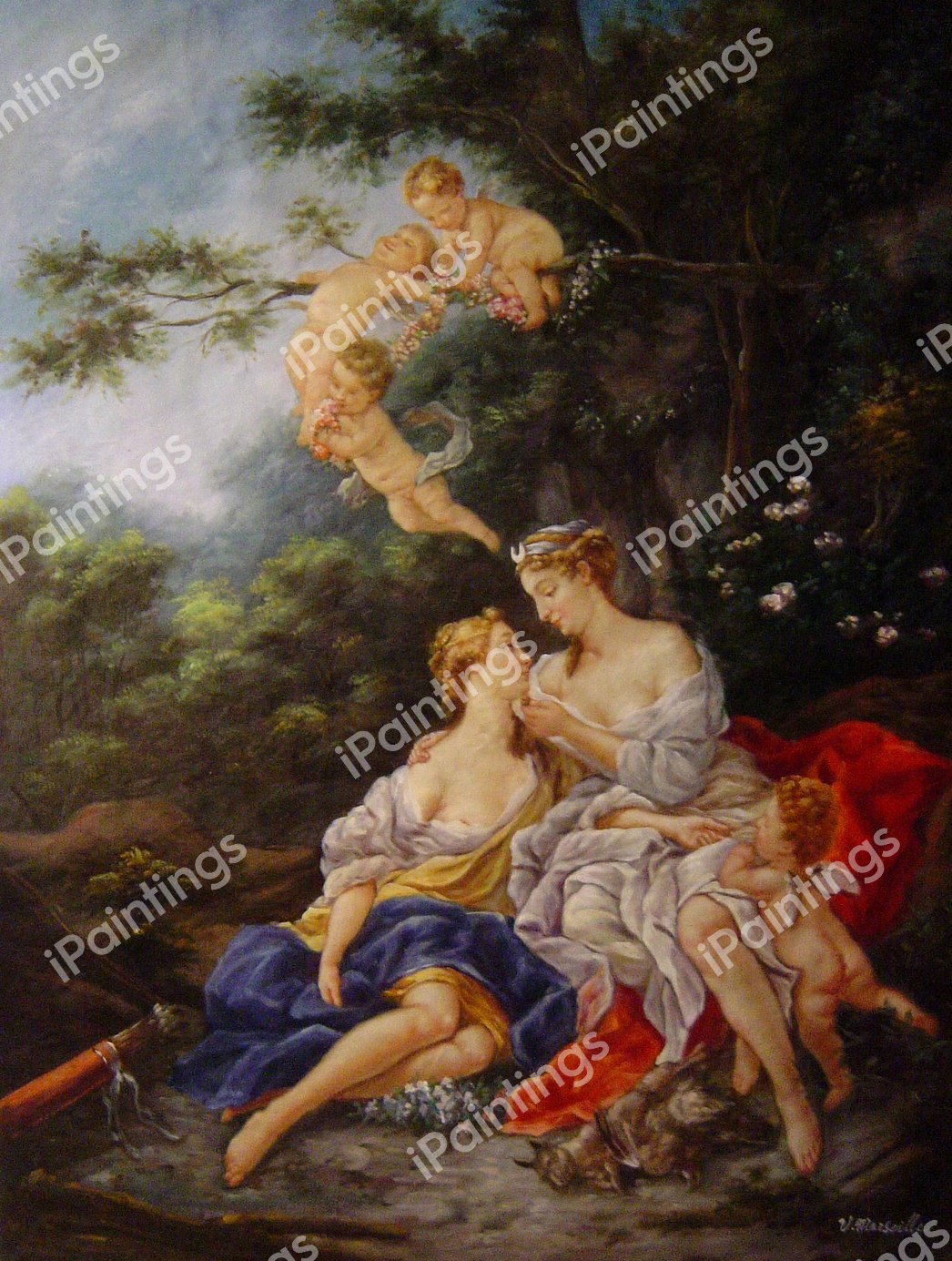 Jupiter And Callisto (Full Version). The painting by Francois Boucher