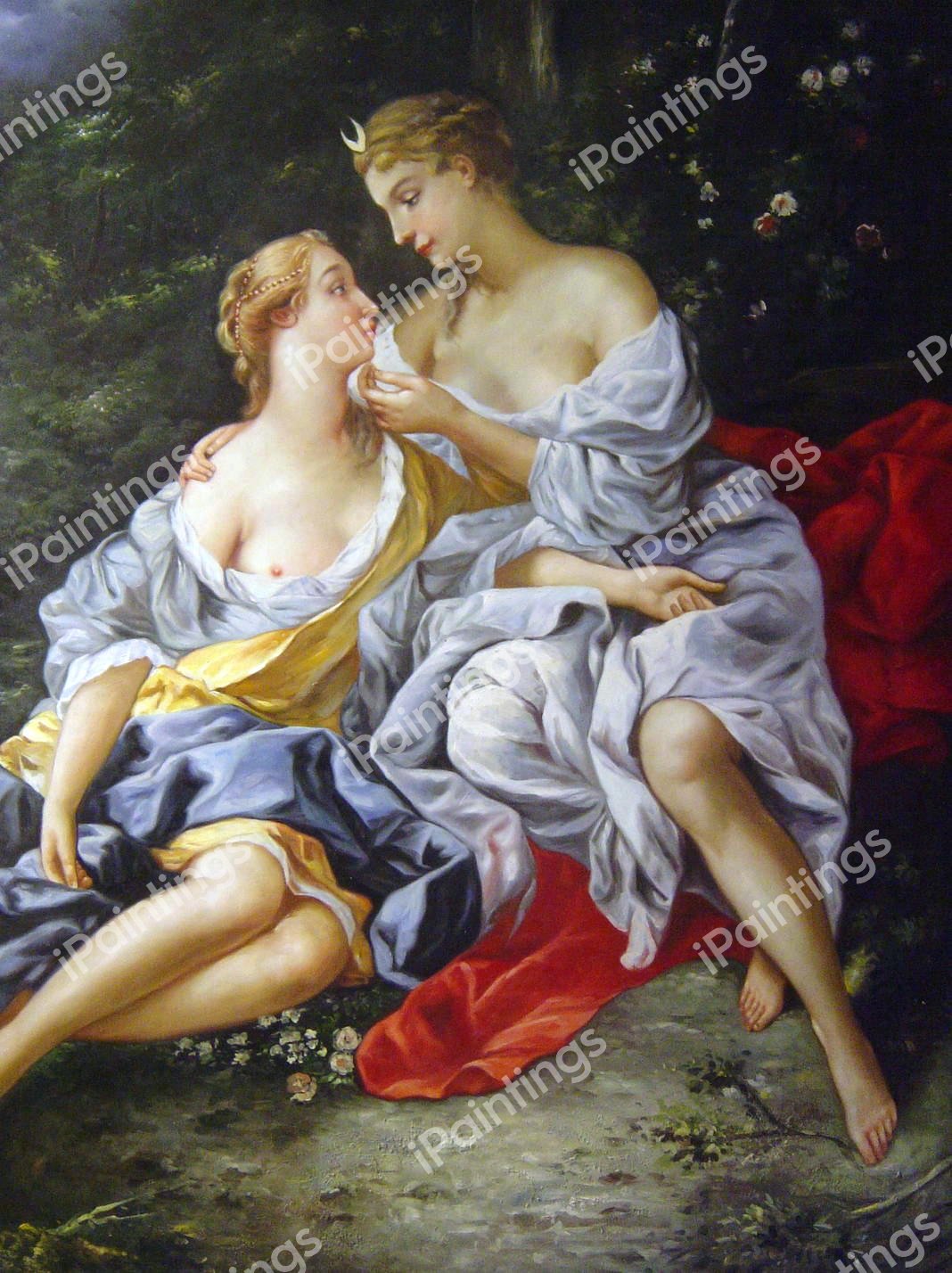 Jupiter And Callisto. The painting by Francois Boucher