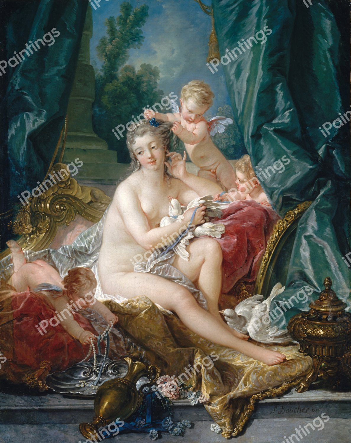 La Toilette de Venus. The painting by Francois Boucher