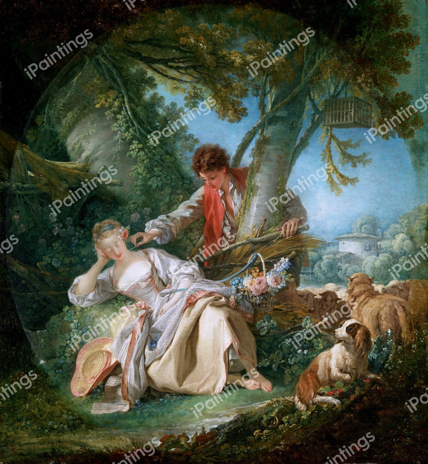 The Interrupted Sleep. The painting by Francois Boucher