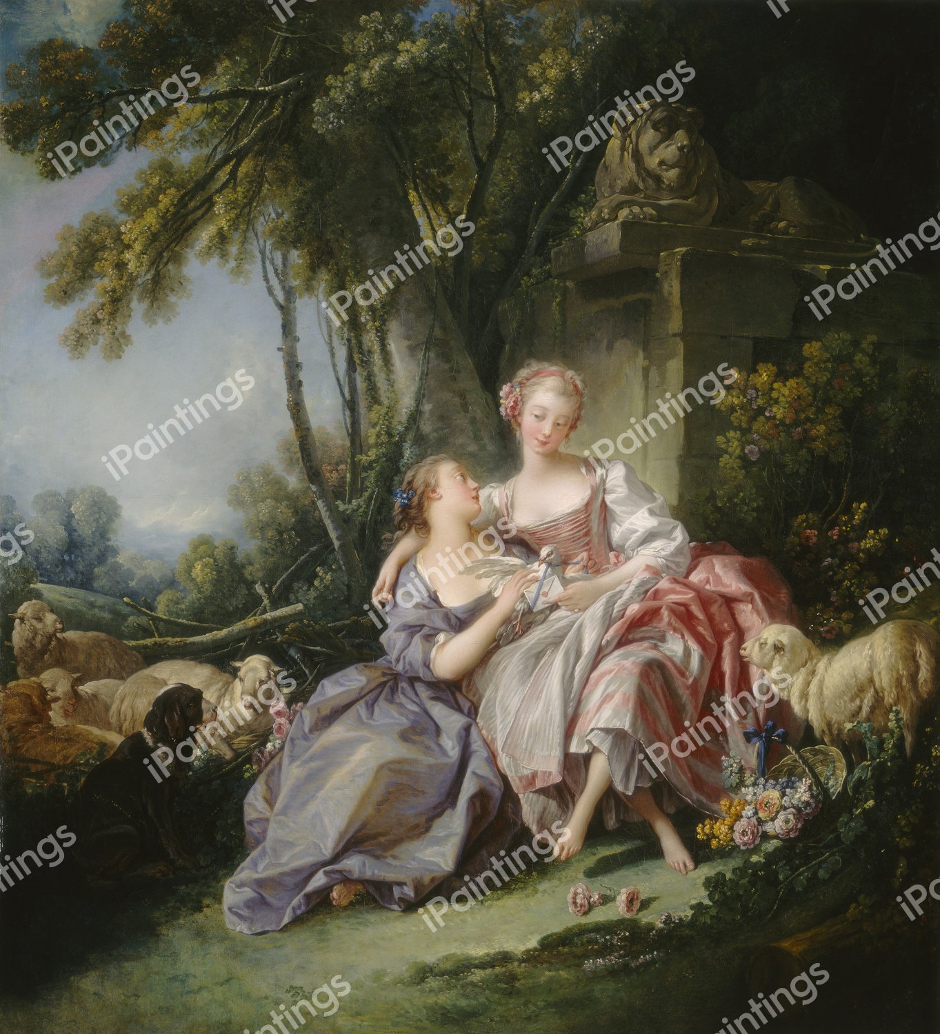 The Love Letter. The painting by Francois Boucher