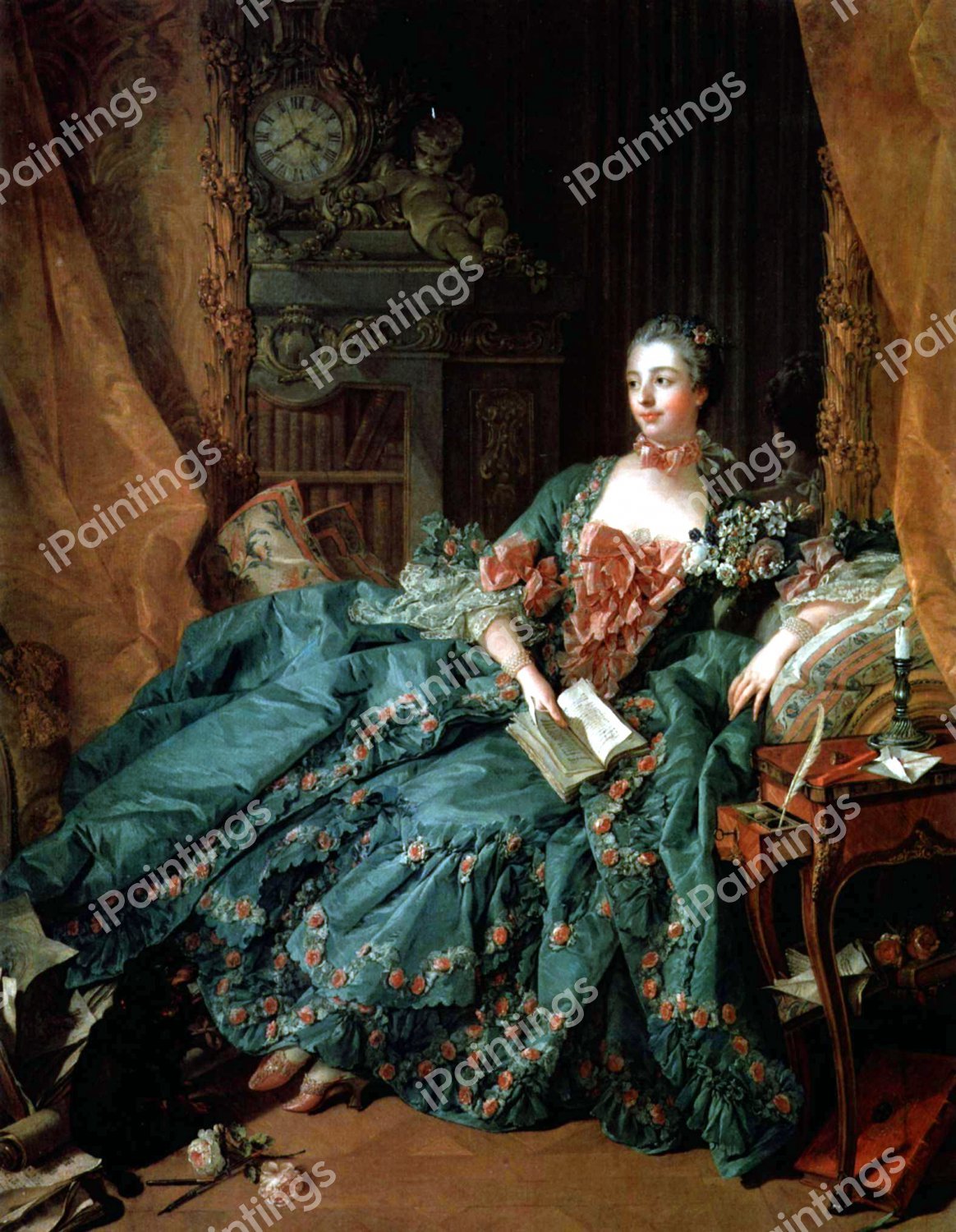 The Marquise de Pompadour. The painting by Francois Boucher