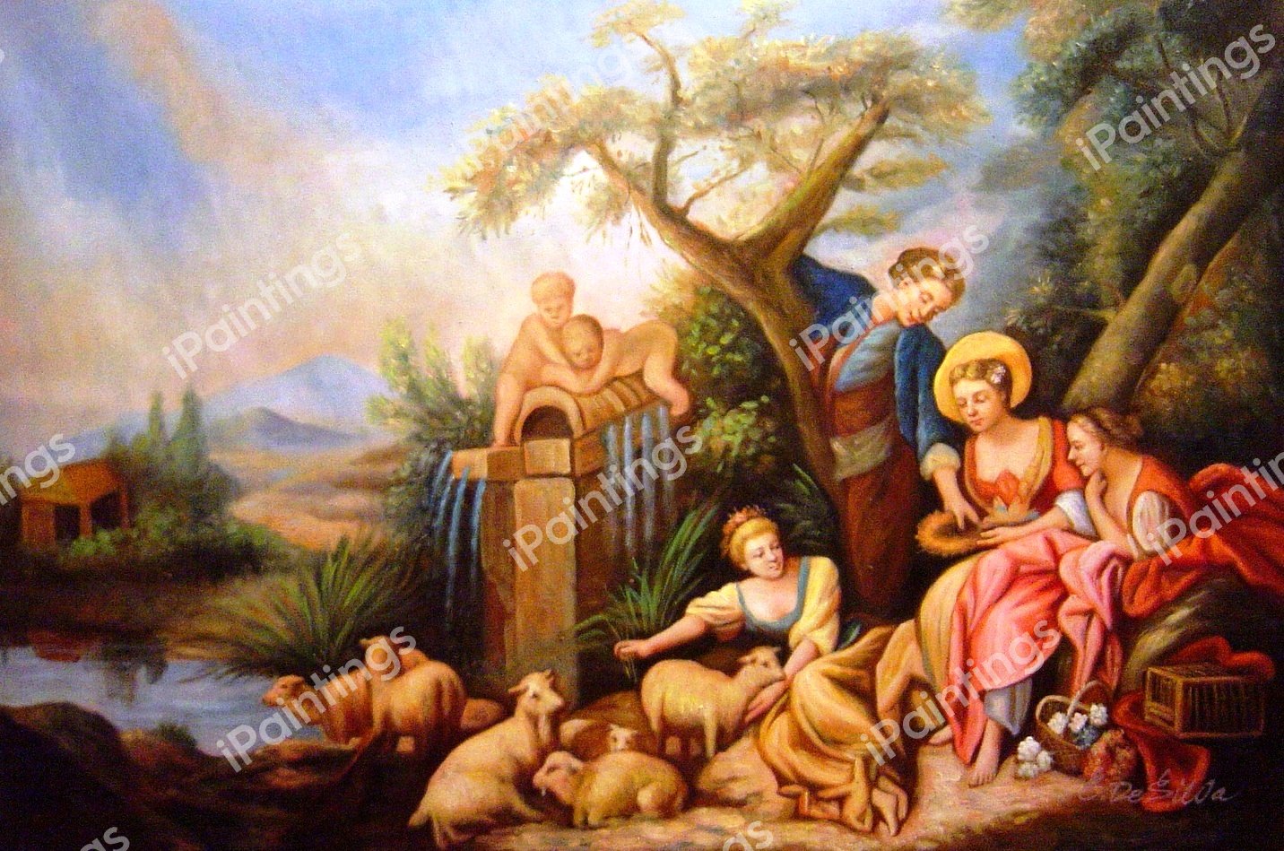 The Nest. The painting by Francois Boucher