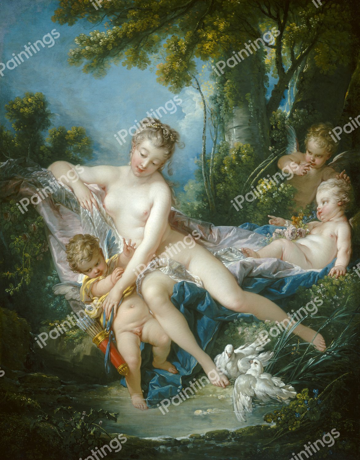 Venus Consoling Love. The painting by Francois Boucher