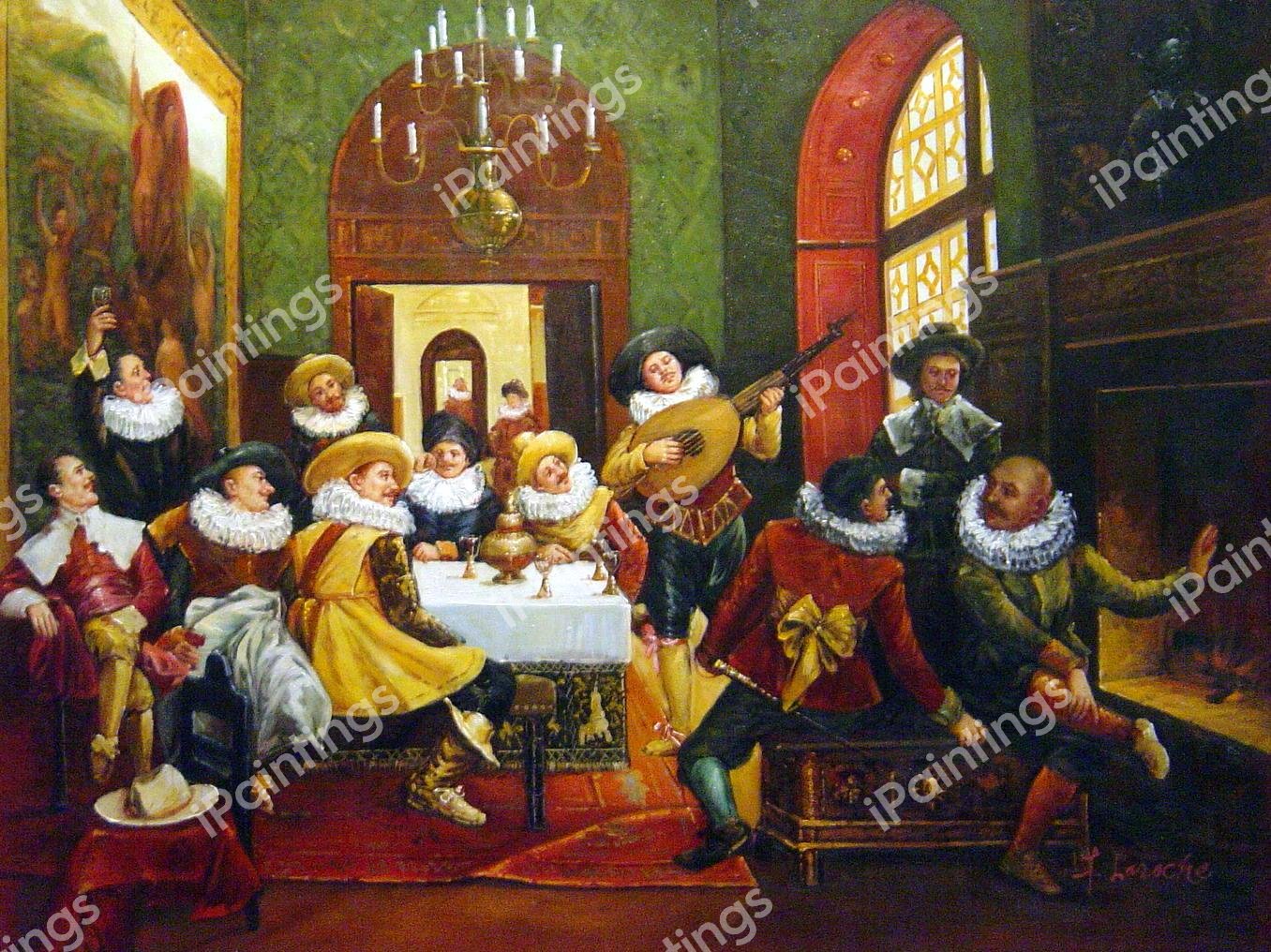 A Merry Melody. The painting by Francois Brunery