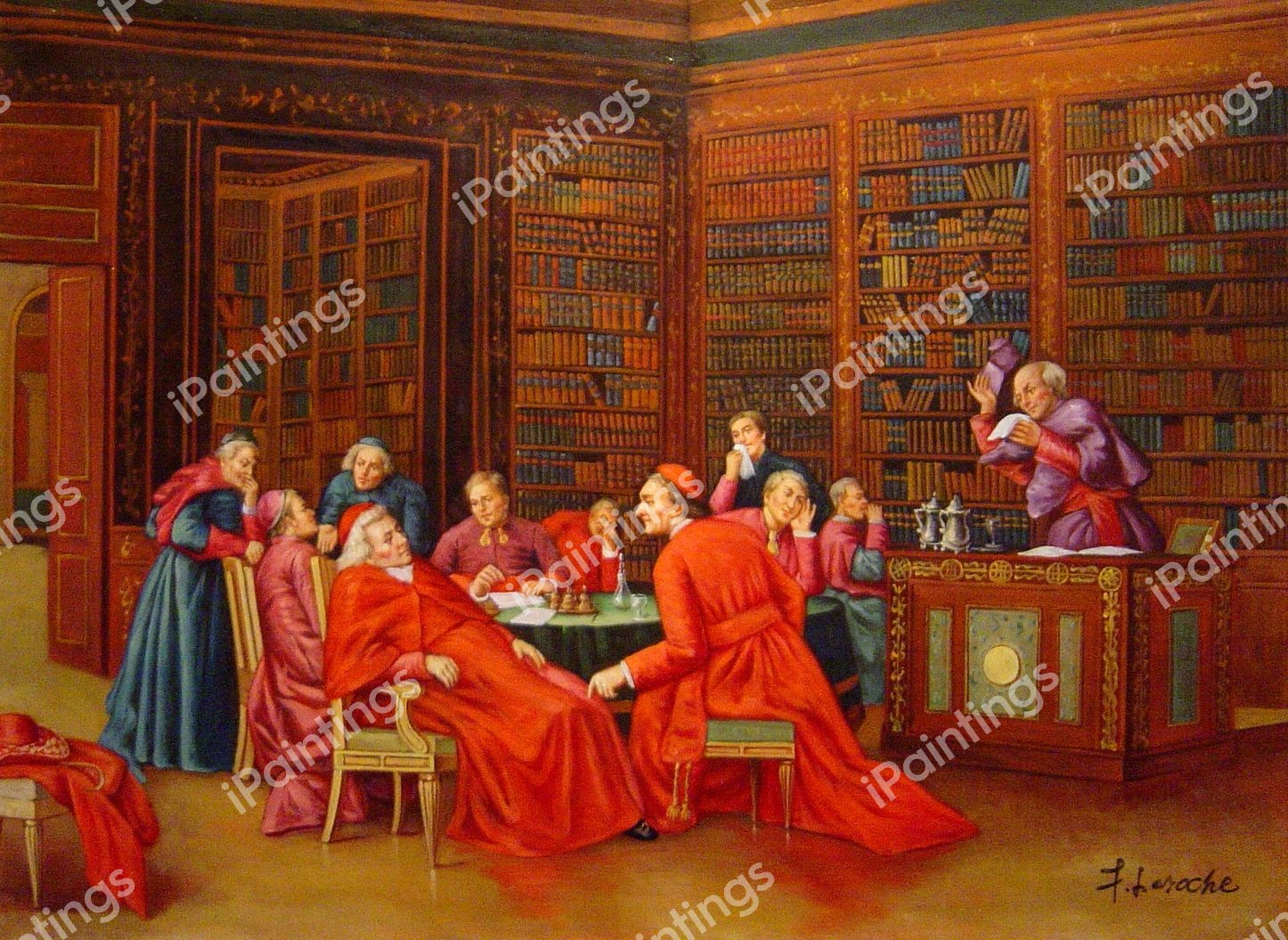A Tedious Conference. The painting by Francois Brunery