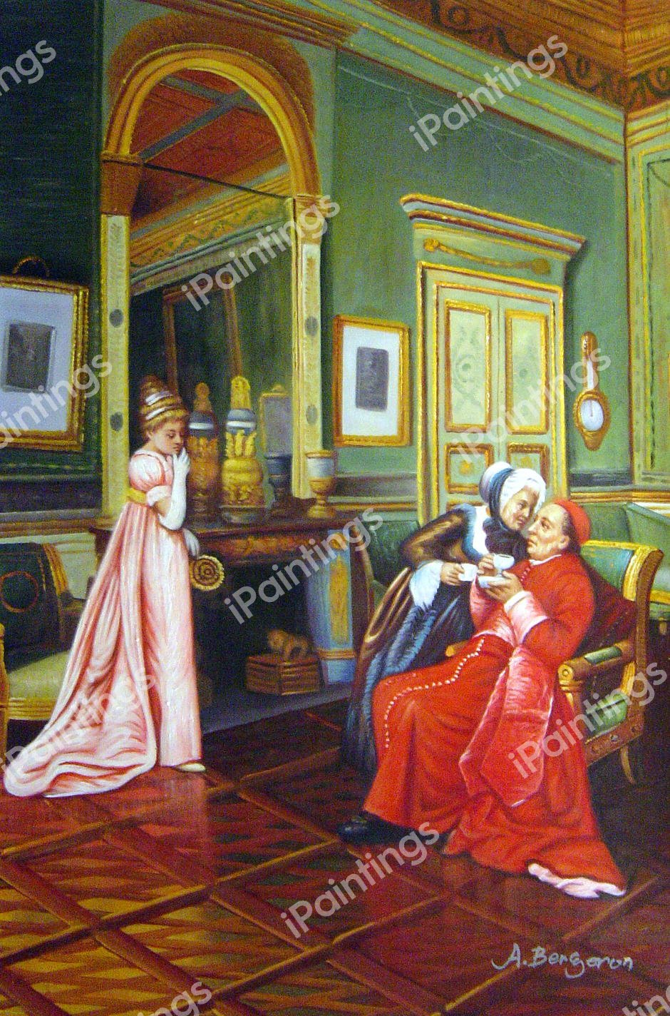 Afternoon Tea. The painting by Francois Brunery