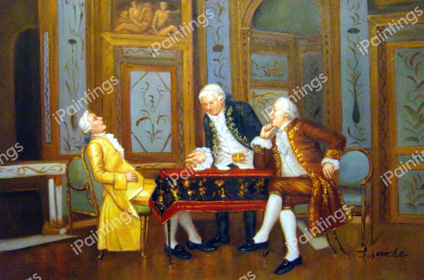 An Amusing Retort. The painting by Francois Brunery