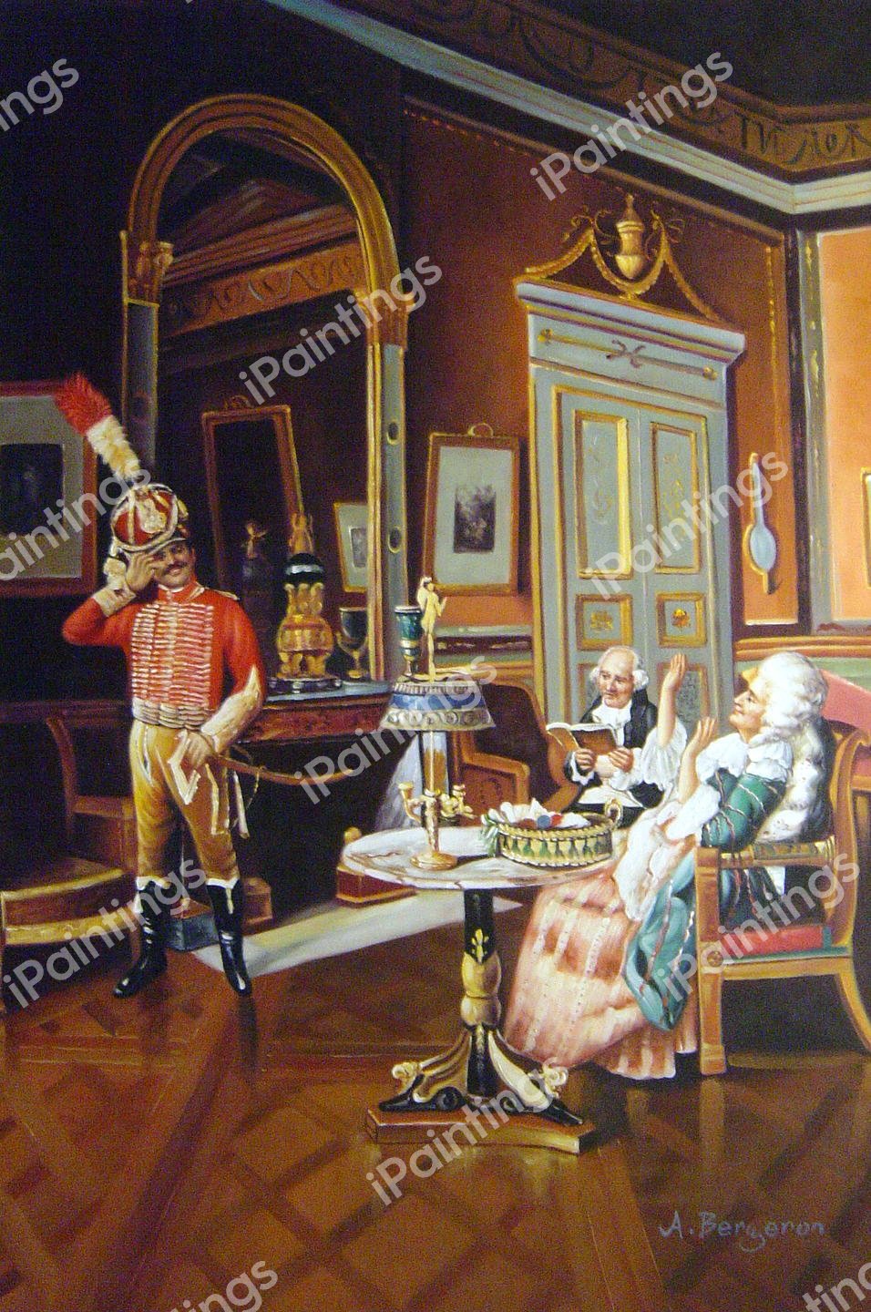 Avant La Revue. The painting by Francois Brunery