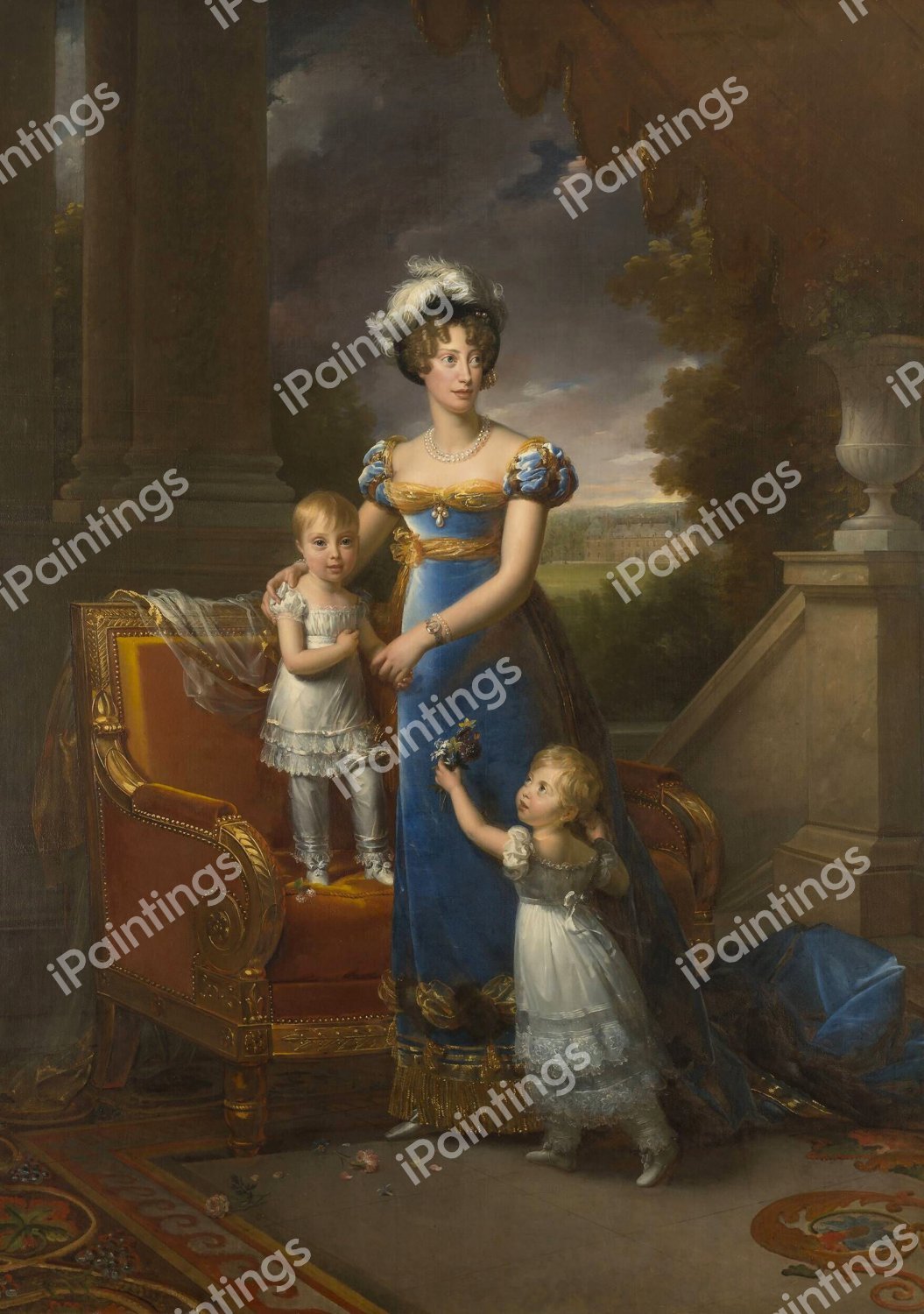 The Duchess of Berry and her Children. The painting by Francois Gerard