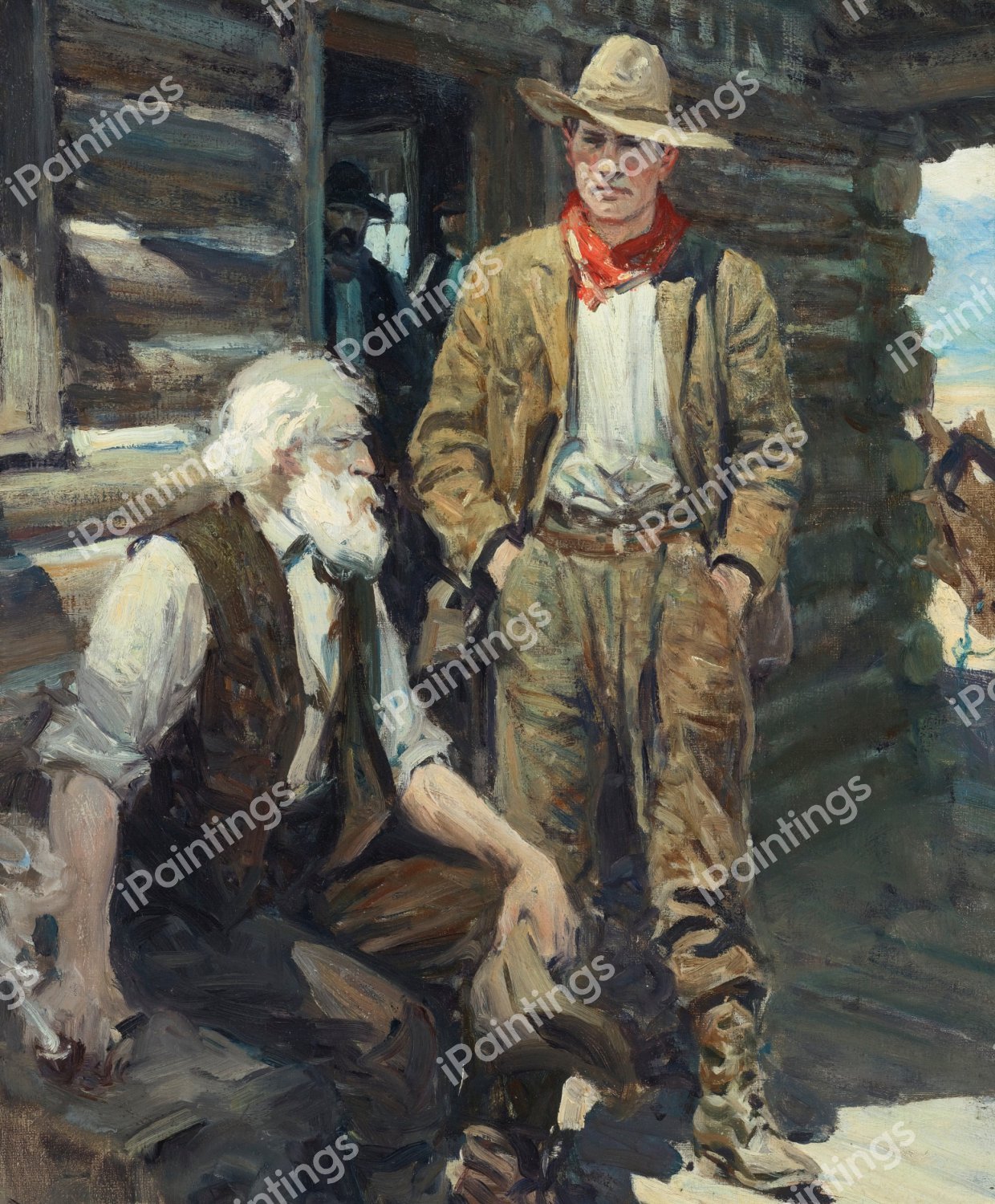 An Old Timer. The painting by Frank Tenney Johnson