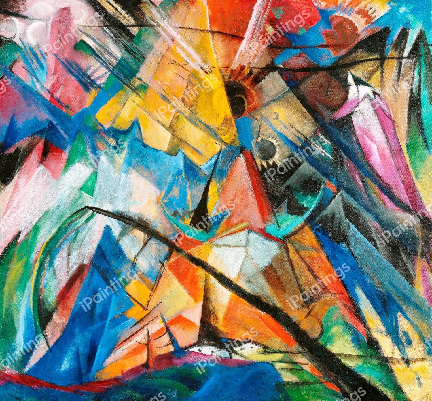 A Beautiful View of Tyrol. The painting by Franz Marc