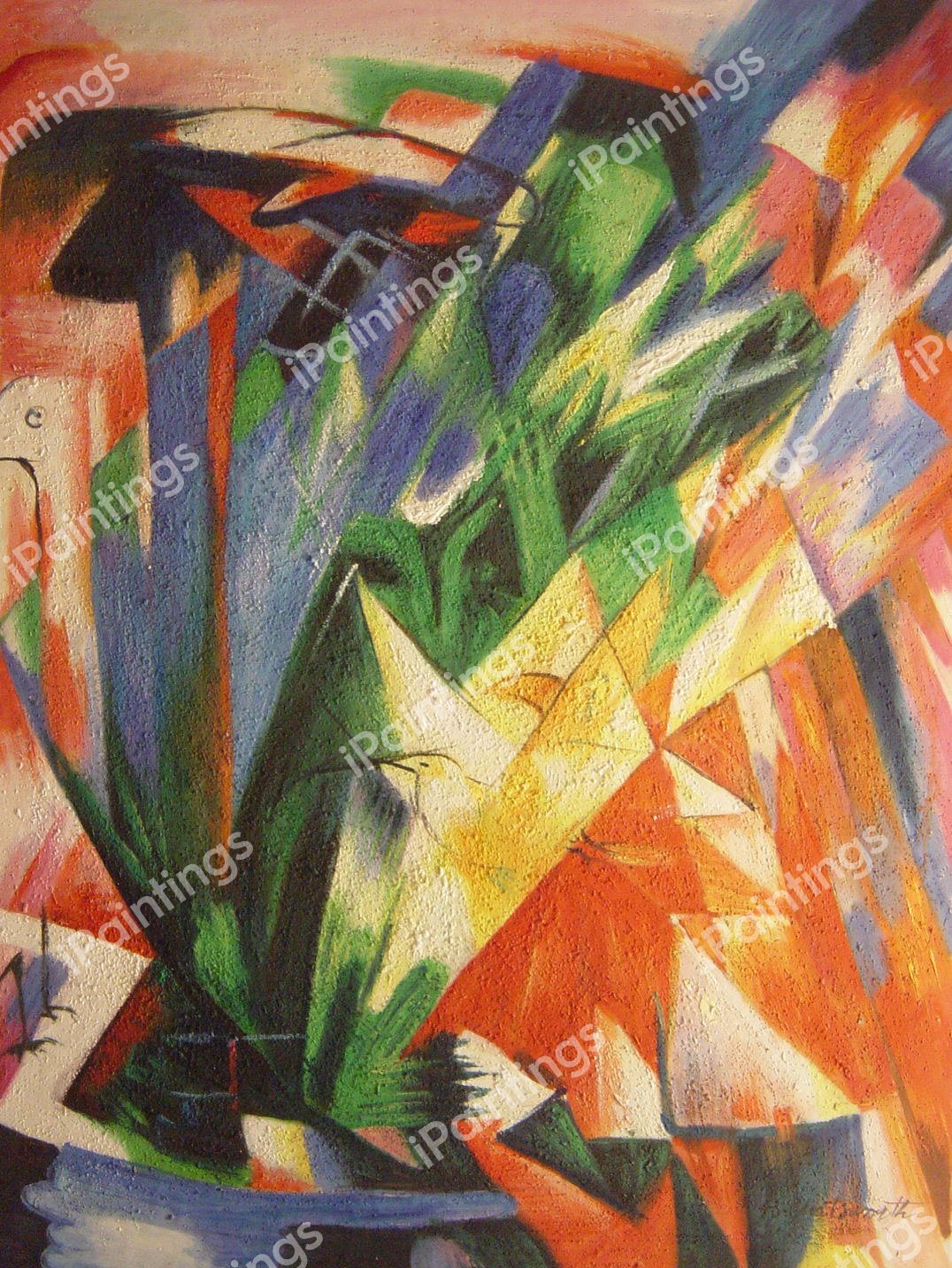 Birds. The painting by Franz Marc