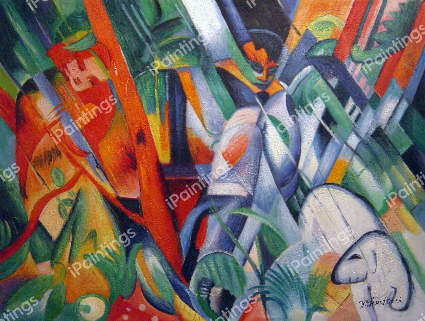 In The Rain. The painting by Franz Marc