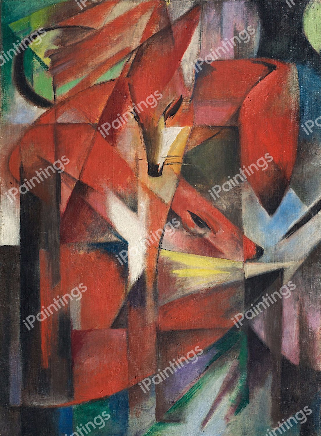 The Foxes. The painting by Franz Marc