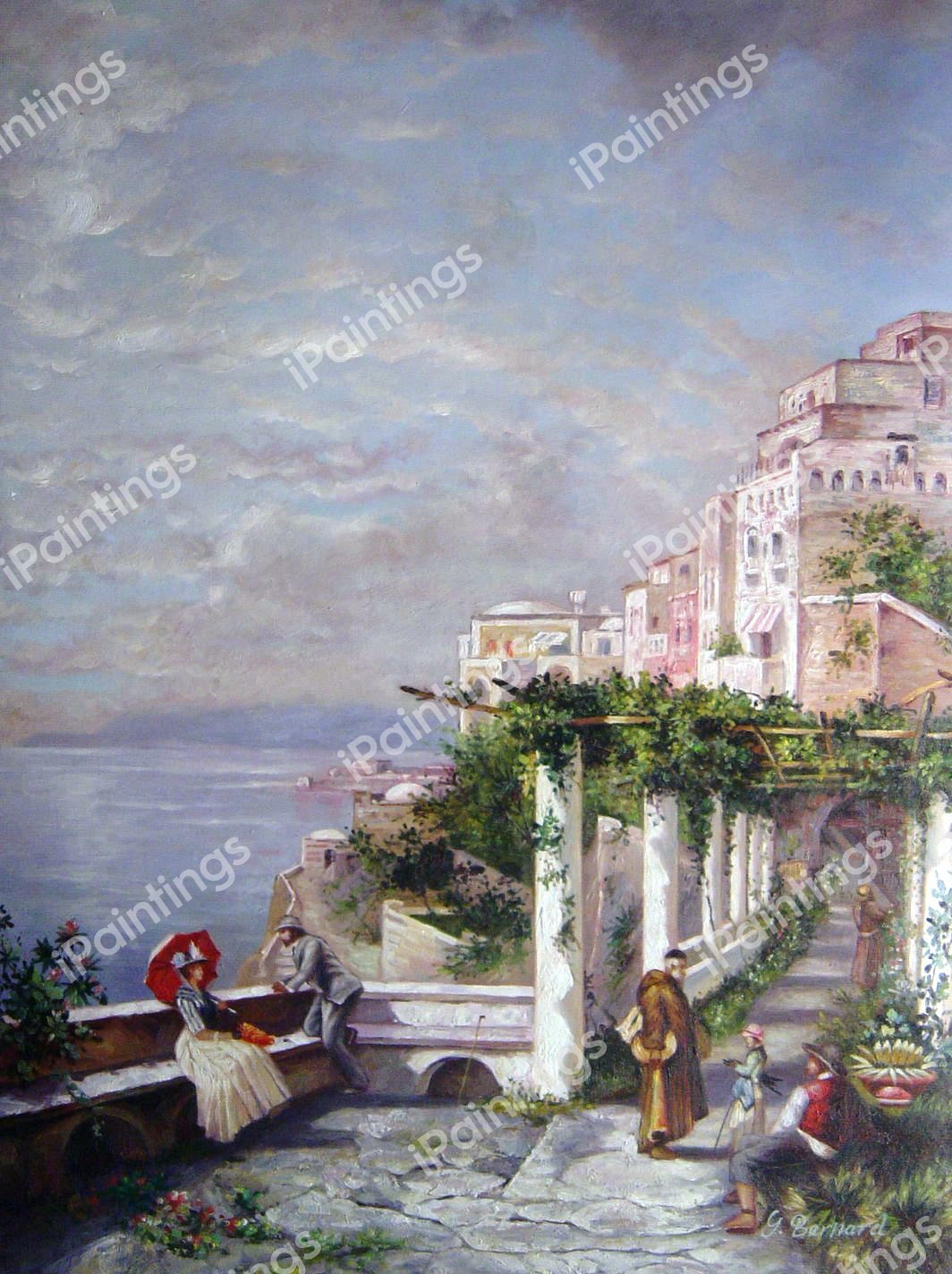 The Amalfi Coast. The painting by Franz Richard Unterberger