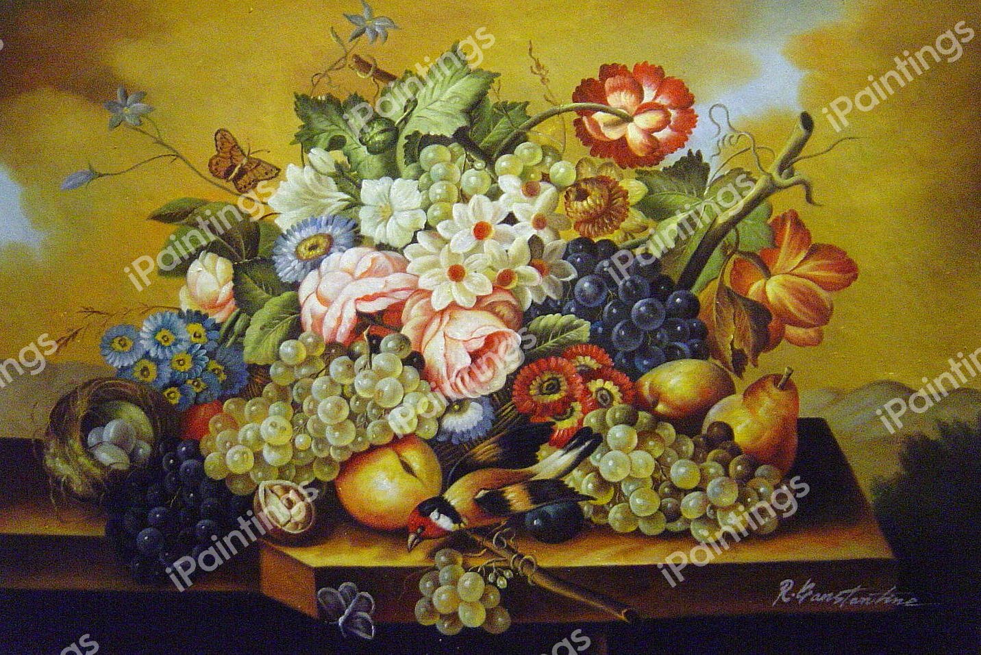 A Flower Still Life. The painting by Franz Xavier Petter