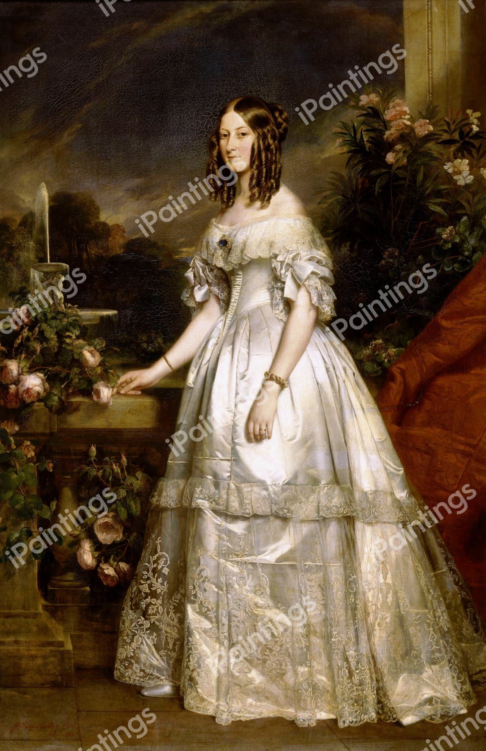 Princess Victoria of Saxe-Coburg and Gotha, Duchess of Nemours. The painting by Franz Xavier Winterhalter