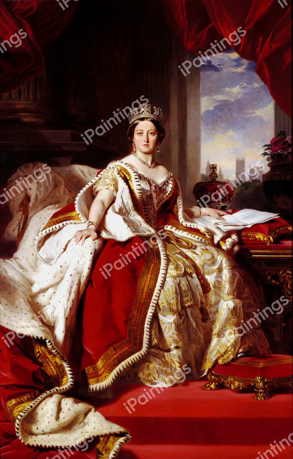 Victoria in her Coronation. The painting by Franz Xavier Winterhalter