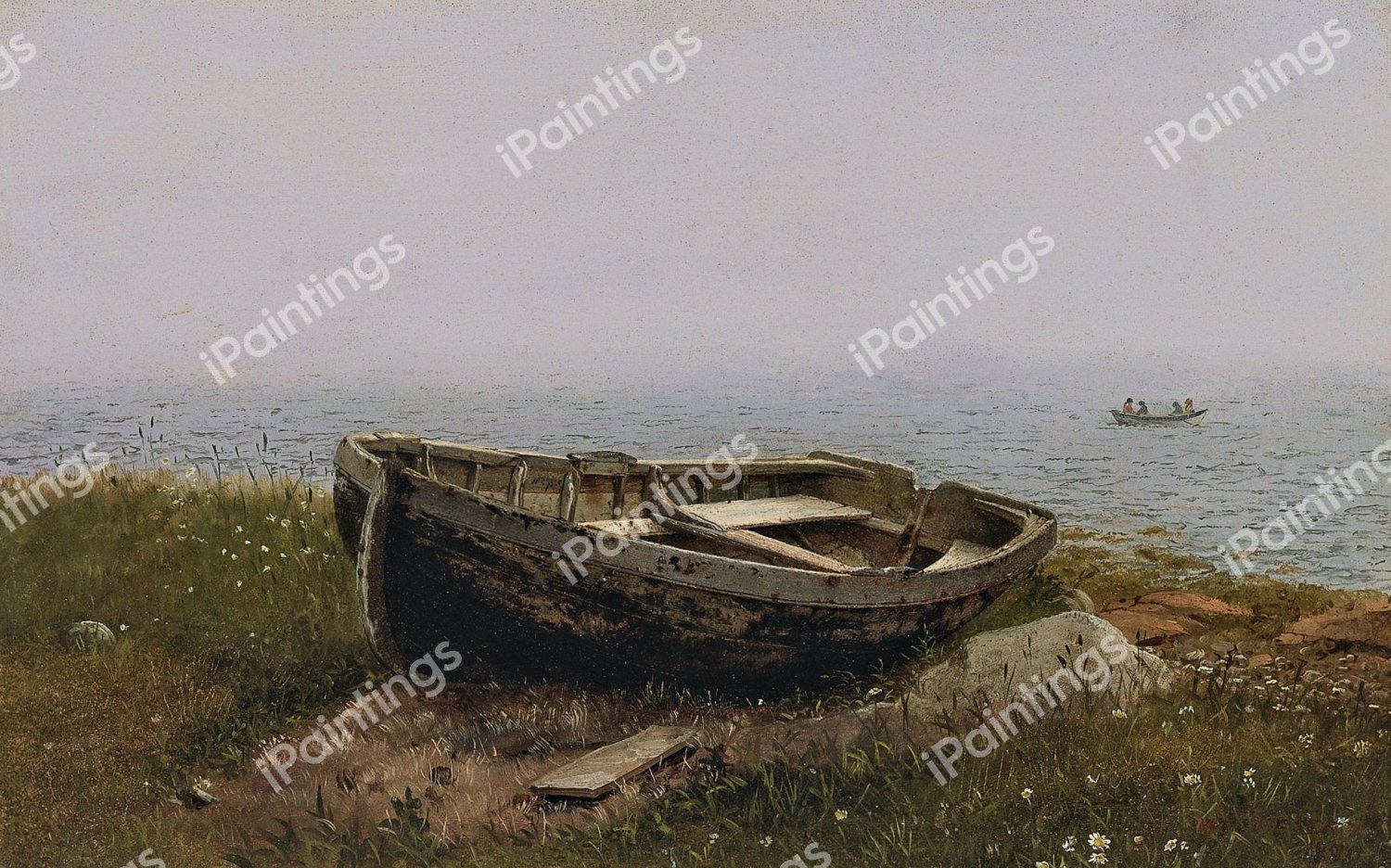 Abandoned Boat. The painting by Frederic Edwin Church
