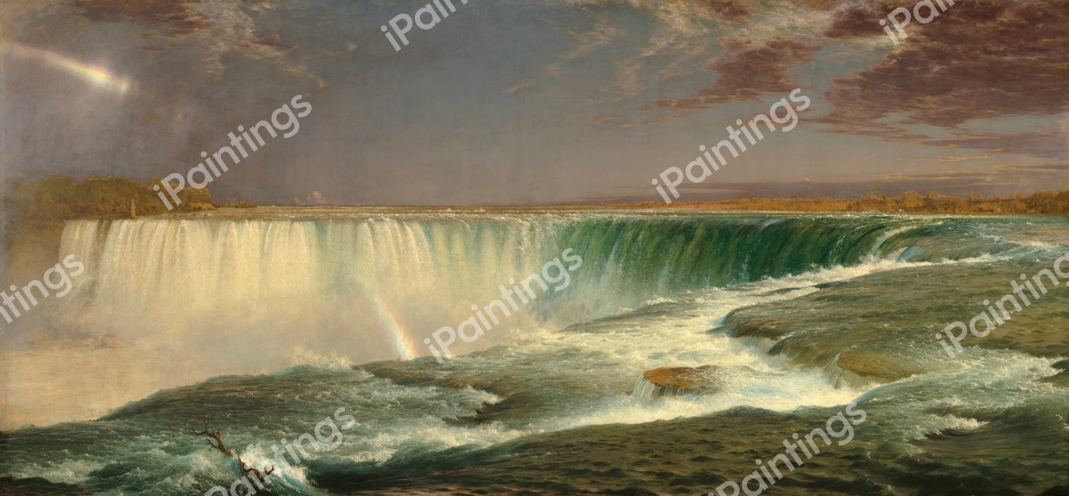 Breathtaking Niagara Falls. The painting by Frederic Edwin Church