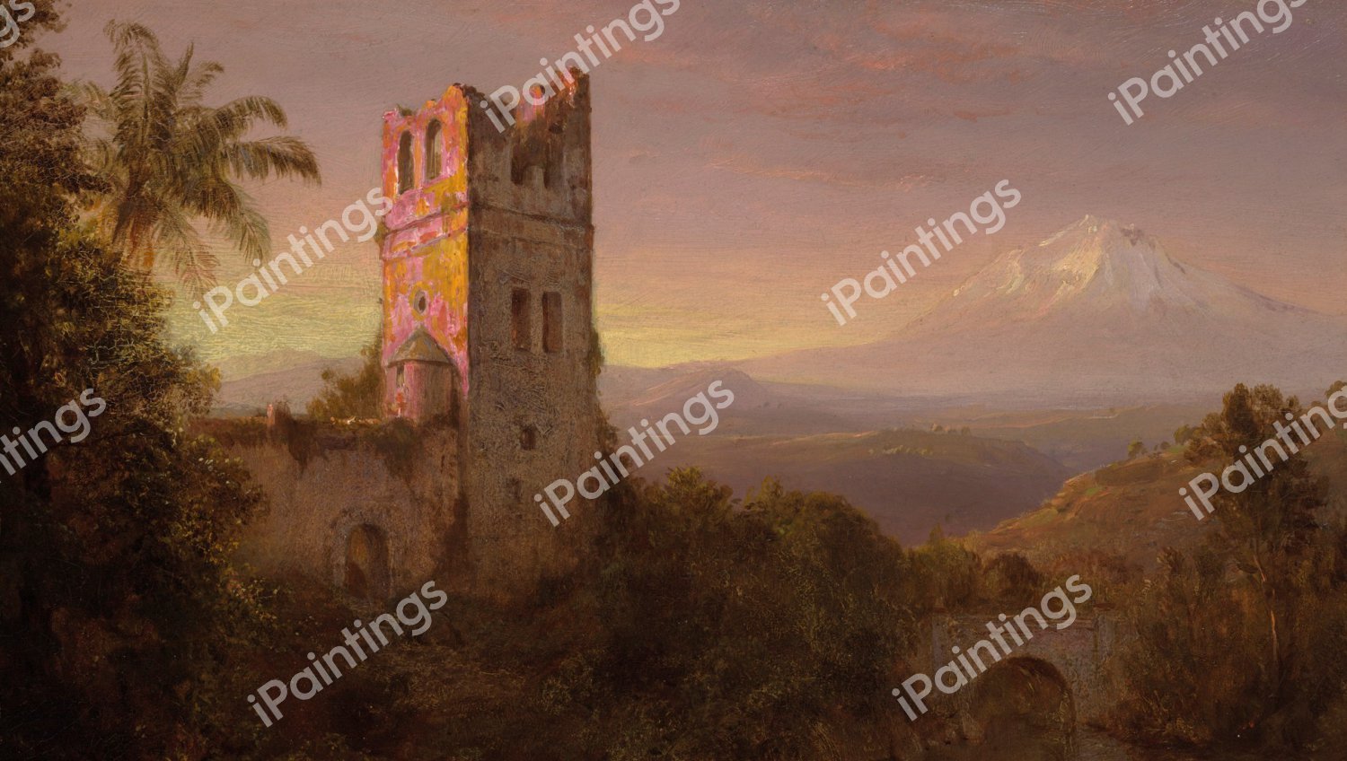 Chimborazo Volcano. The painting by Frederic Edwin Church