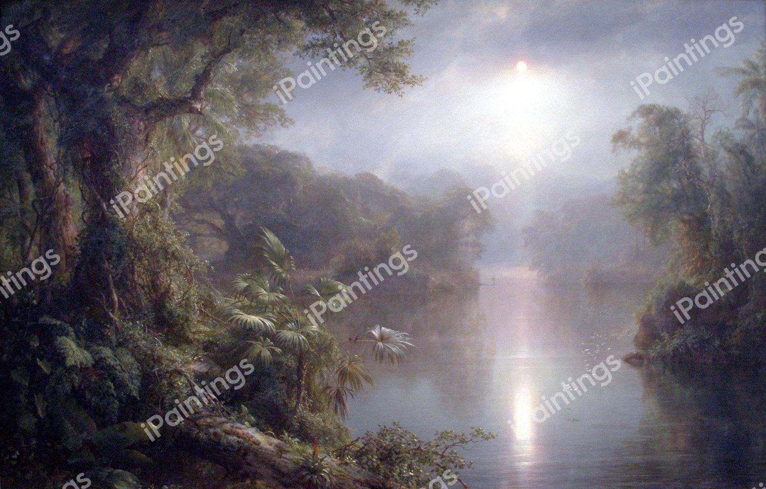 El Rio de Luz (also known as The River of Light). The painting by Frederic Edwin Church