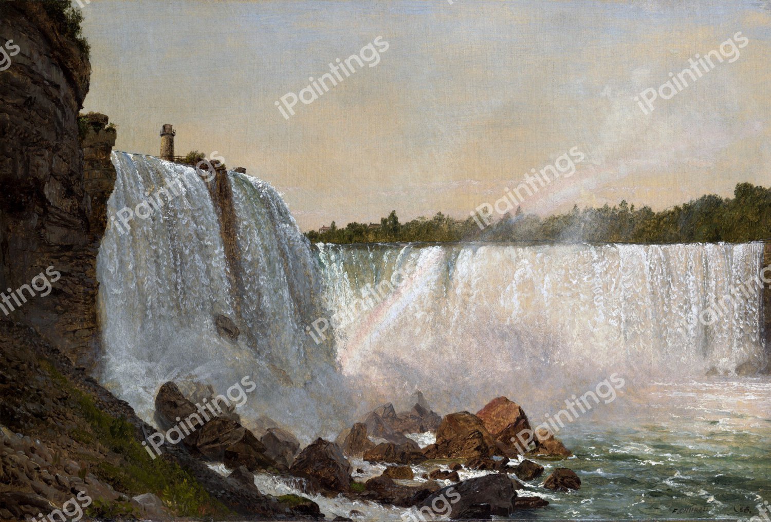 Niagara Falls 2. The painting by Frederic Edwin Church