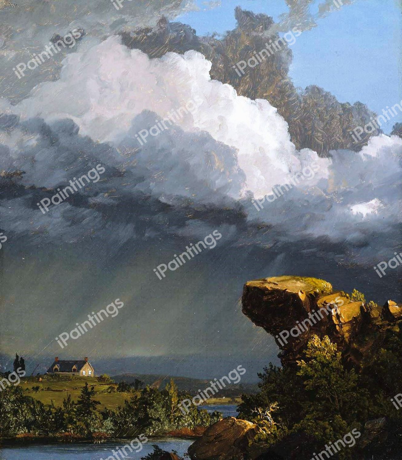 Passing Storm. The painting by Frederic Edwin Church
