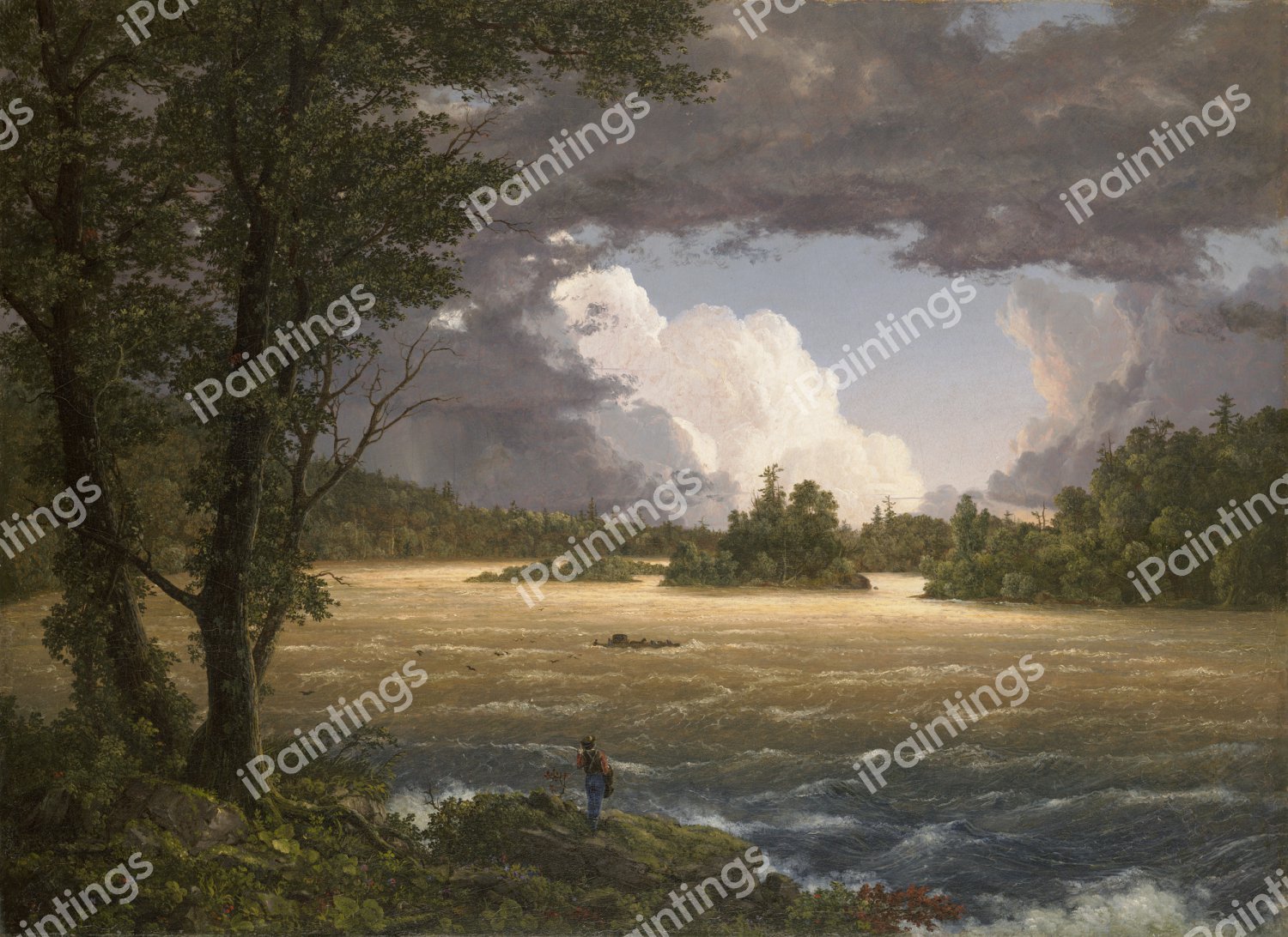 Rapids of the Susquehanna. The painting by Frederic Edwin Church