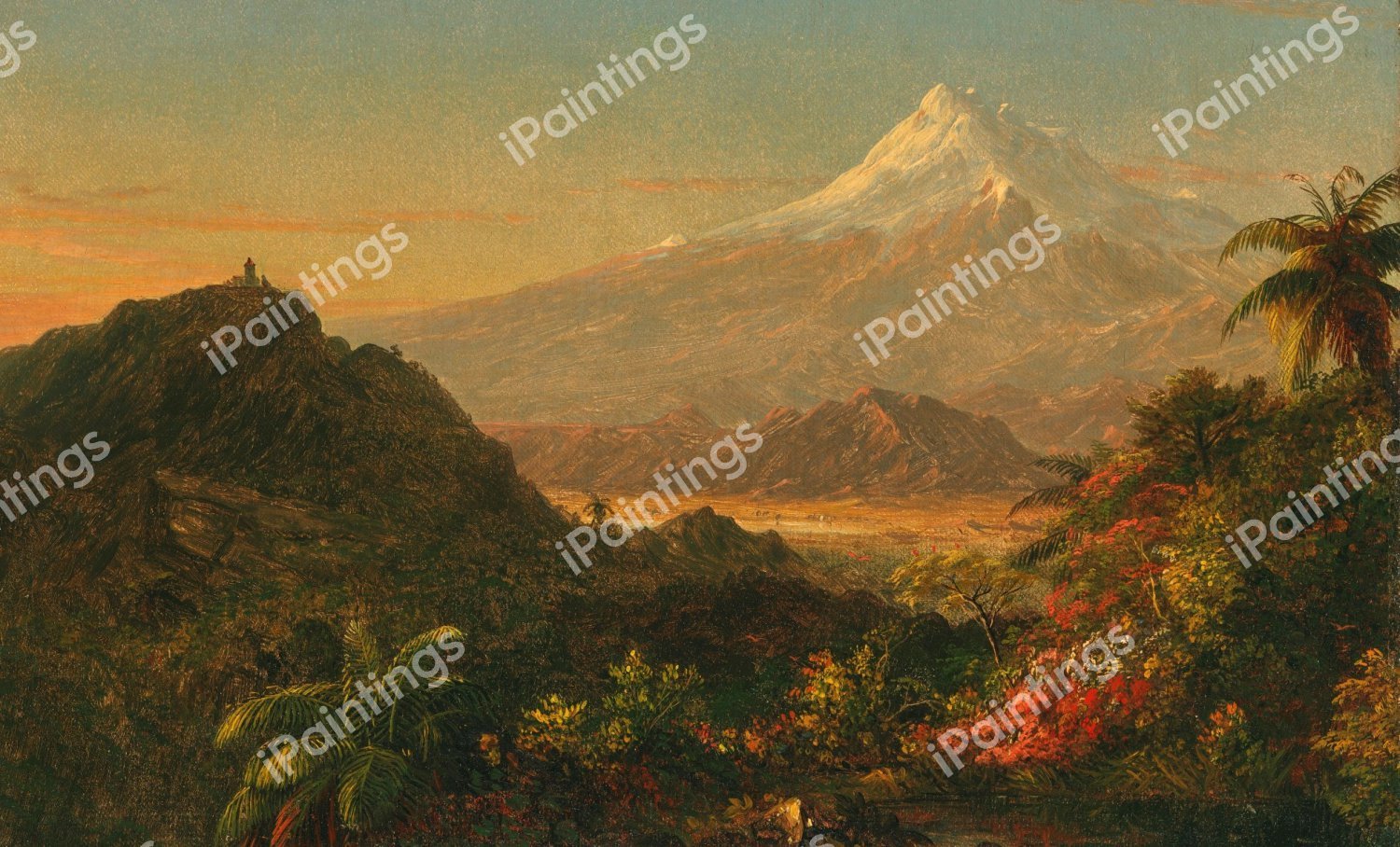 South American Landscape (Study for Chimborazo). The painting by Frederic Edwin Church
