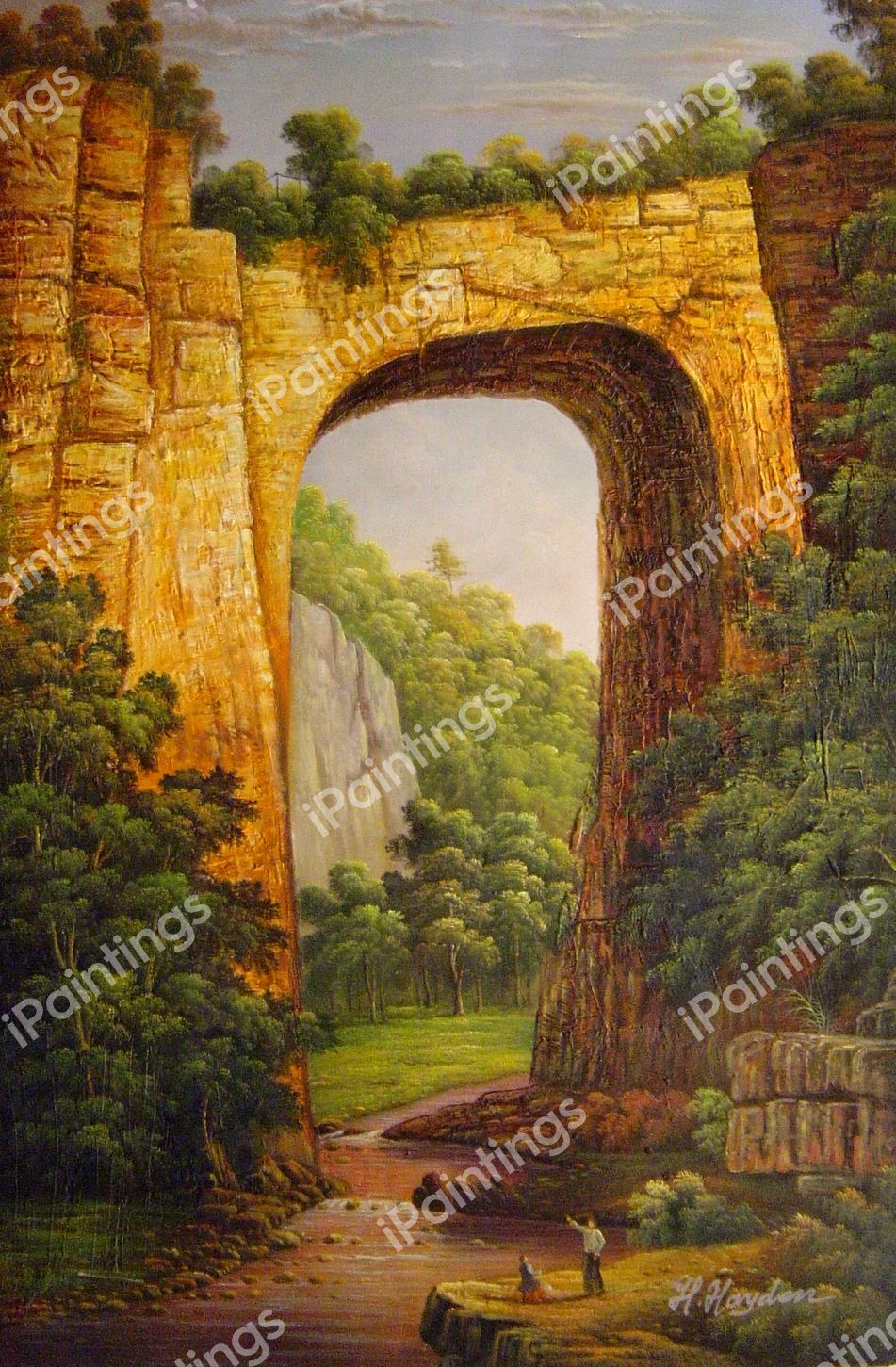 The Natural Bridge, Virginia. The painting by Frederic Edwin Church