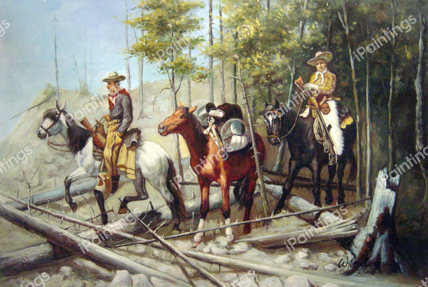 Prospecting For Cattle Range. The painting by Frederic Remington