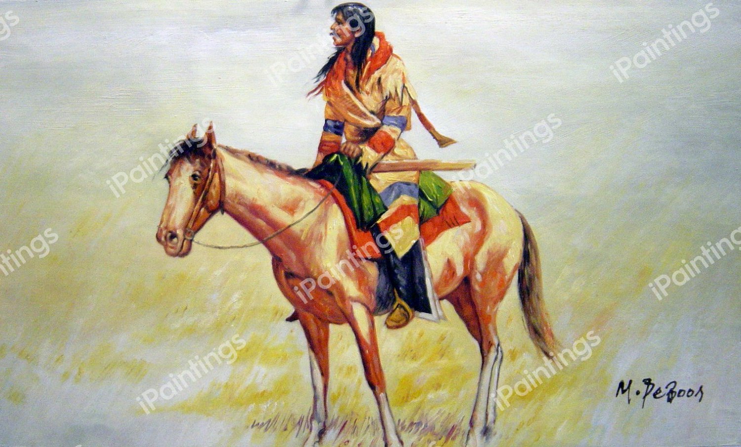 The Blanket Signal. The painting by Frederic Remington