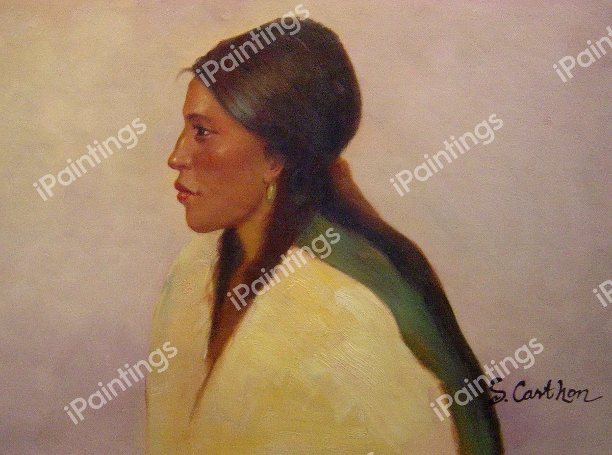 Ute Woman. The painting by Frederic Remington