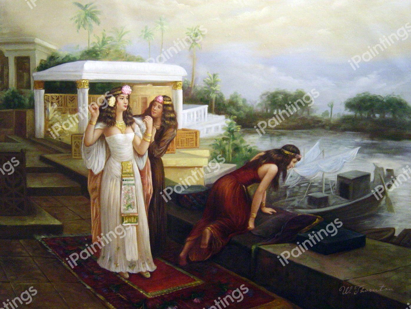 Cleopatra On The Terraces Of Philae. The painting by Frederick Arthur Bridgeman