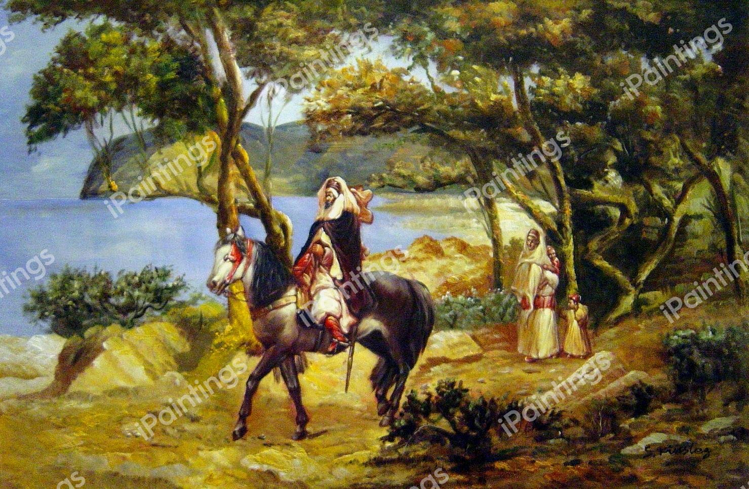 Coastal Trail. The painting by Frederick Arthur Bridgeman