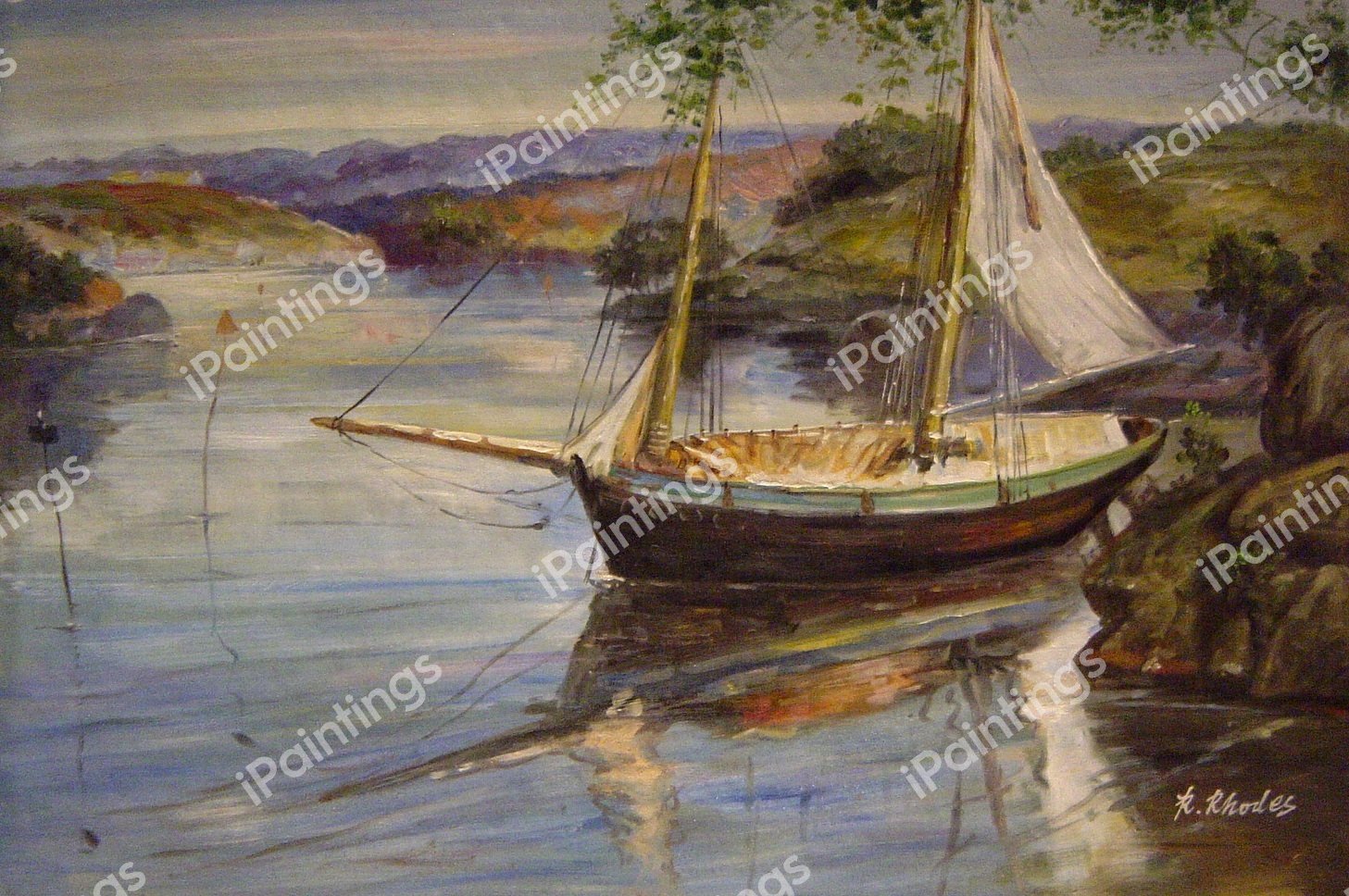 In The Cove. The painting by Frederick Arthur Bridgeman