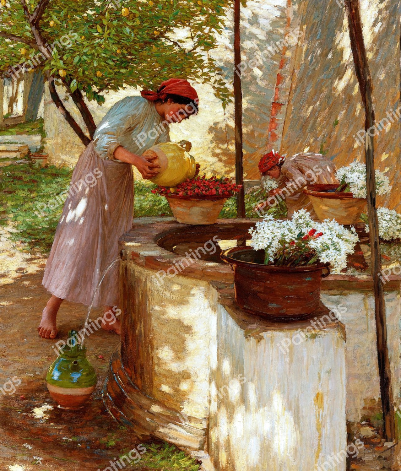 Winter in Liguria. The painting by Frederick Arthur Bridgman