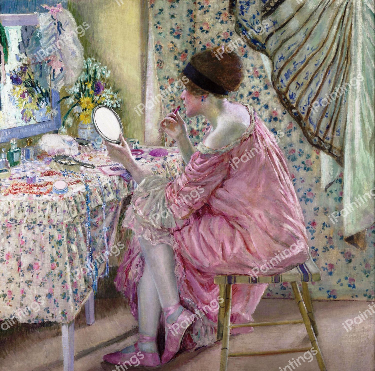 Before Her Appearance. The painting by Frederick Carl Frieseke